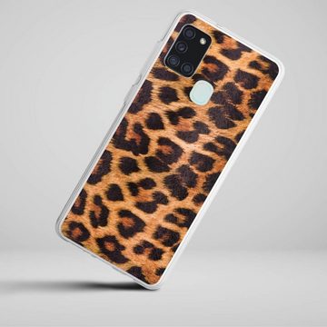 DeinDesign Handyhülle Leopard Fell Animalprint Leo Print, Samsung Galaxy A21s Silikon Hülle Bumper Case Handy Schutzhülle