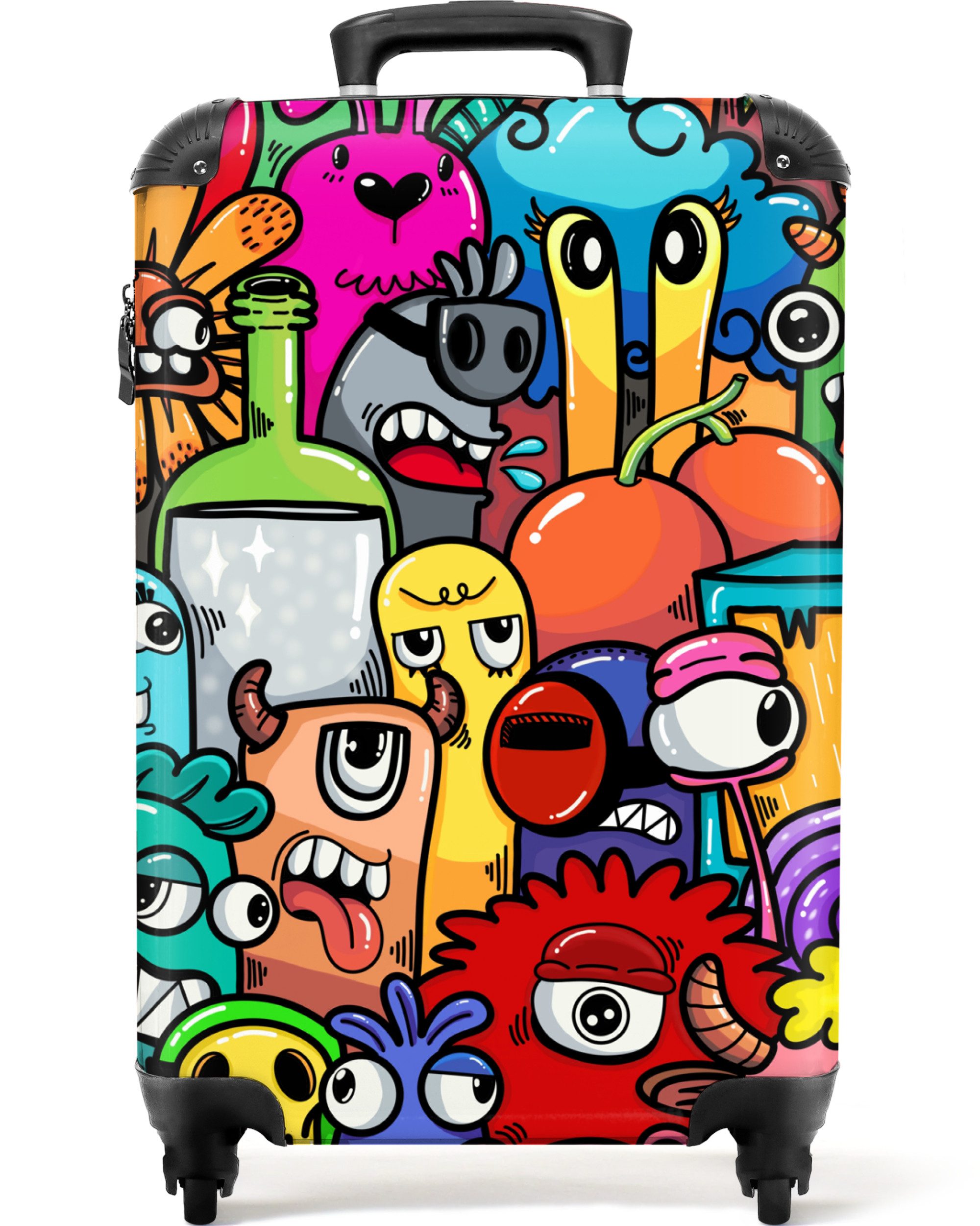 Kinderkoffer Design - Regenbogen - Tiere - Monster - Lustig - Kind 55x35x20cm