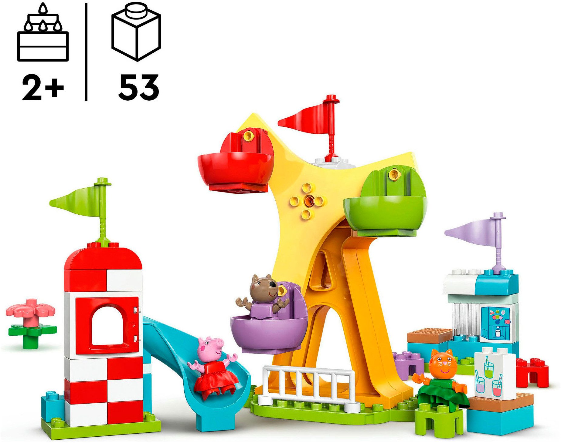 LEGO® Jahrmarkt (10453), LEGO® DUPLO Peppa Pig Konstruktionsspielsteine, (53 St), Made in Europe