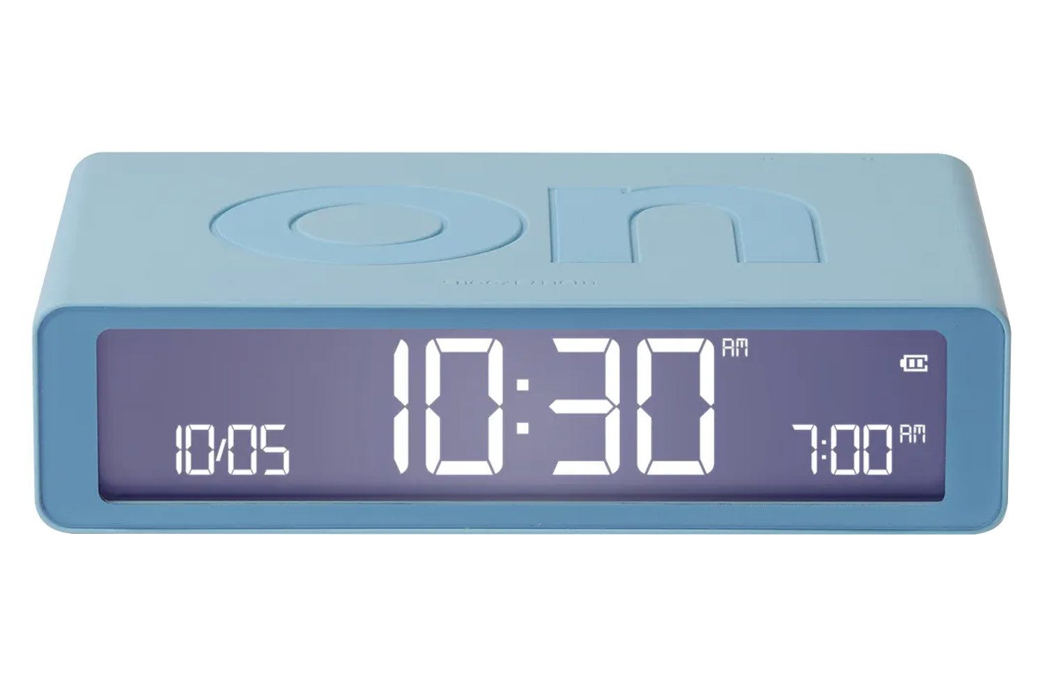 Lexon Quarzwecker Digital-Flip Classic Hellblau