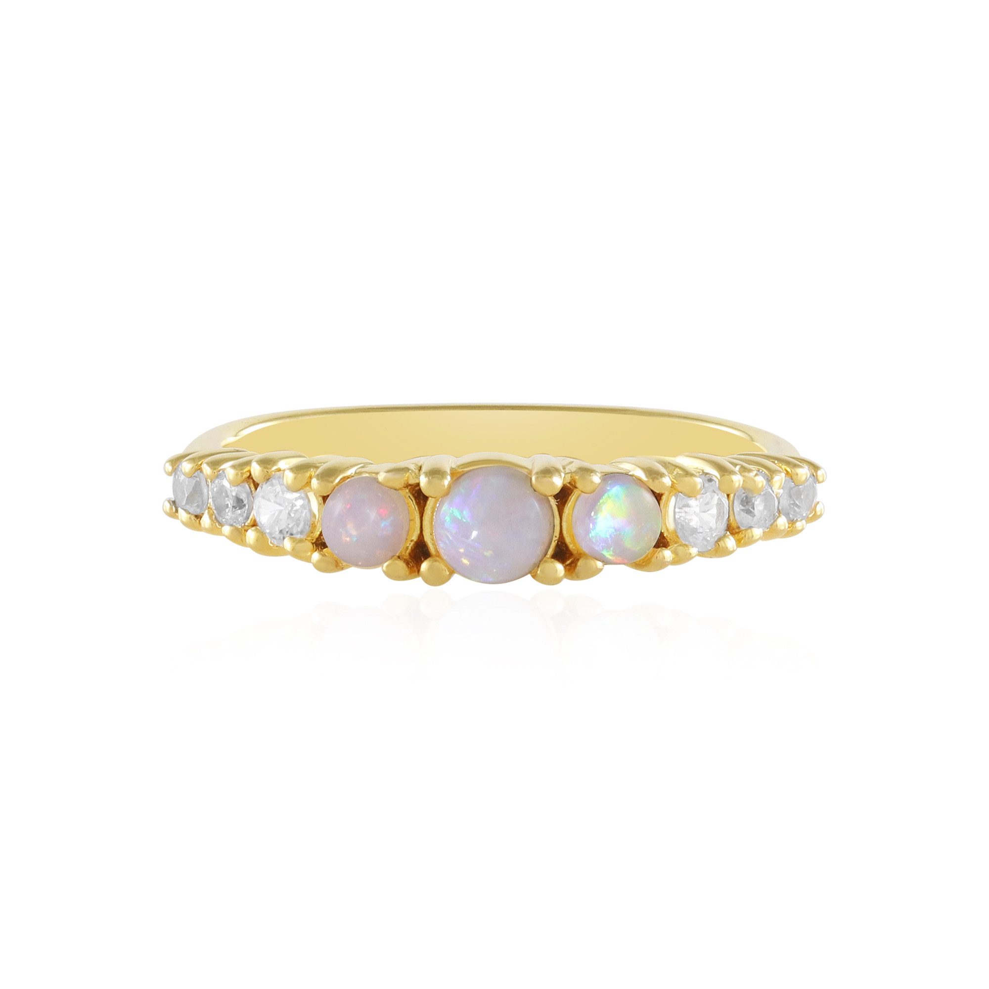 Cavill Silberring vergoldeter Sterlingsilberring mit 0,67 ct australischem Opal & Zirkon (1-tlg)