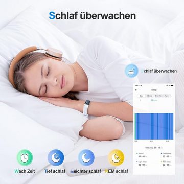 LEBEXY Smartwatch (0,96 Zoll, Android, iOS), mit IP68 Wasserdichtigkeit Schritte, Kalorien, und Schlaf im Blick
