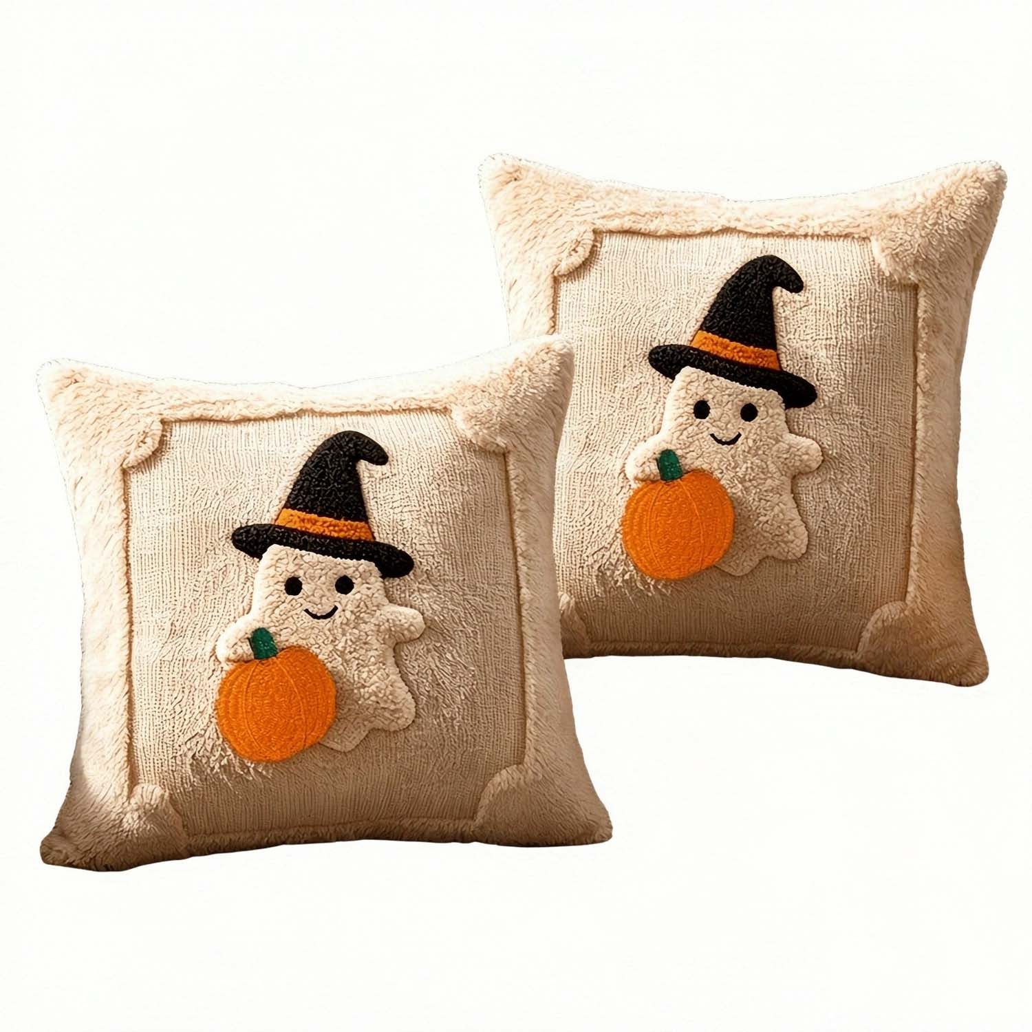 Sorvyzxn Kissenbezug Kissenbezug mit Halloween-Zauberhut tragendem Kürbis, (2 Stück)