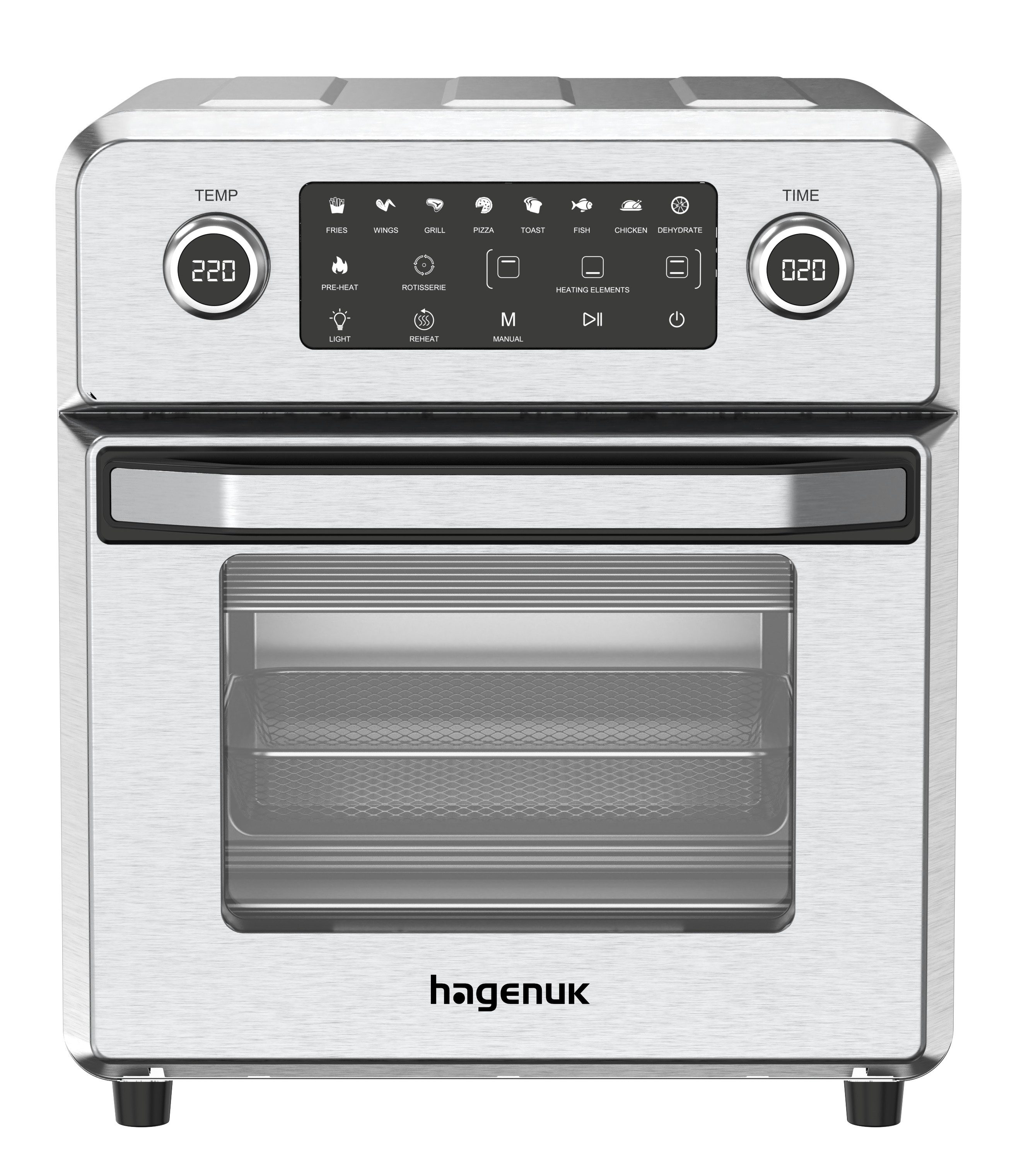 Hagenuk Heißluftfritteuse Bistro Vital Deluxe, 1700 W, HOT TURBO AIR SYSTEM, Edelstahlgehäuse, Rotisserie