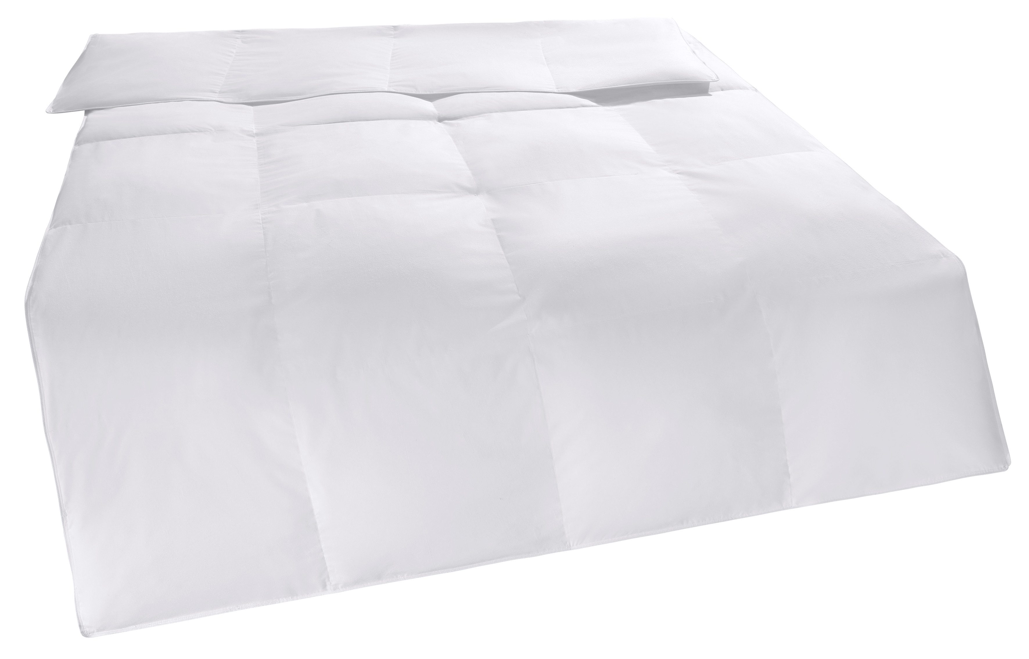 Home affaire Kunstfaserbettdecke + Kopfkissen Taylore Set: 1 Bettdecke 135x200 cm & 1 Kissen 80x80 cm oder 40x80 cm, Füllung: 100% Polyester, Bezug: 100% Baumwolle, Sommer, Herbst & Winter