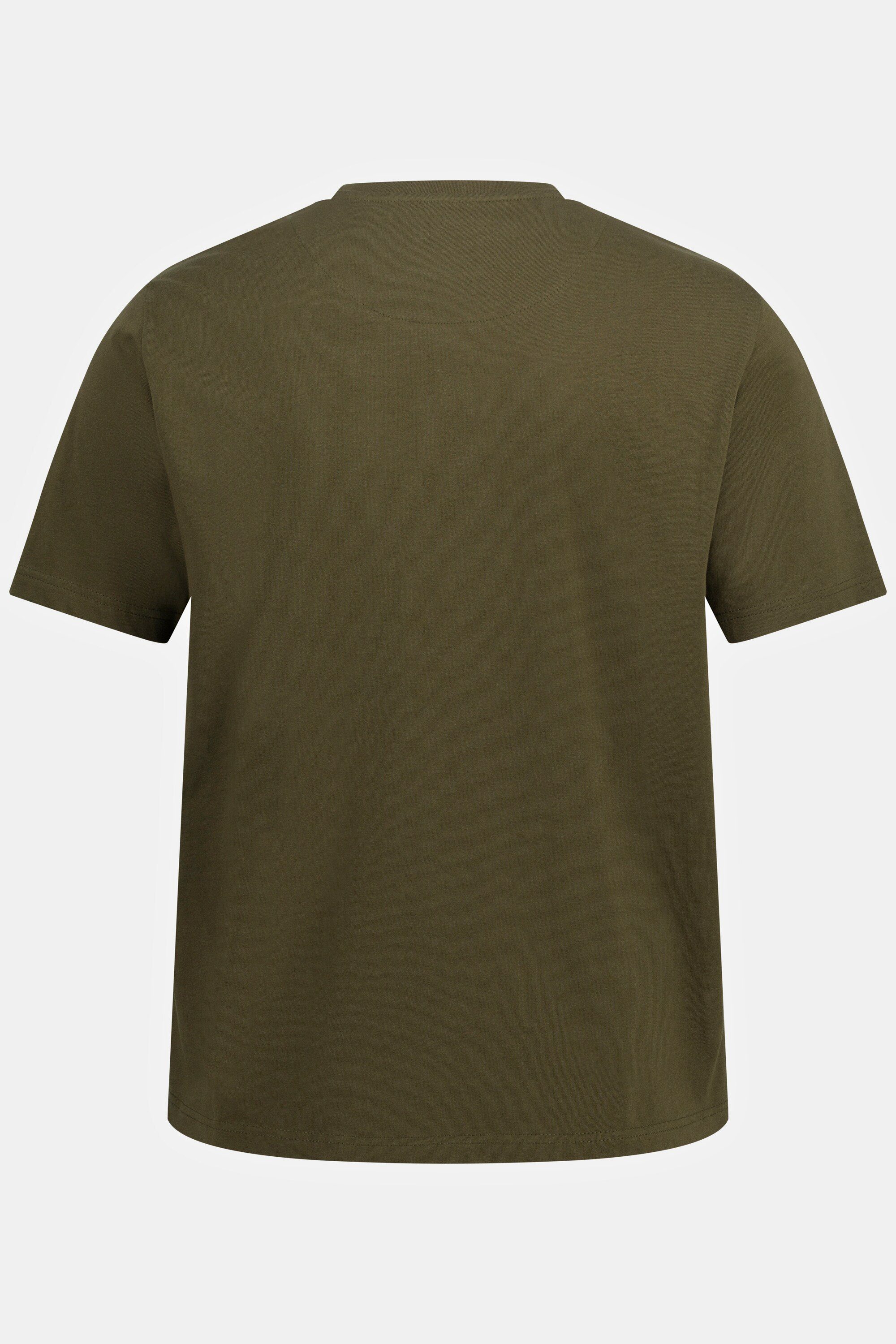 JP1880 T-Shirt T-Shirt tannengrün Brusttasche Halbarm