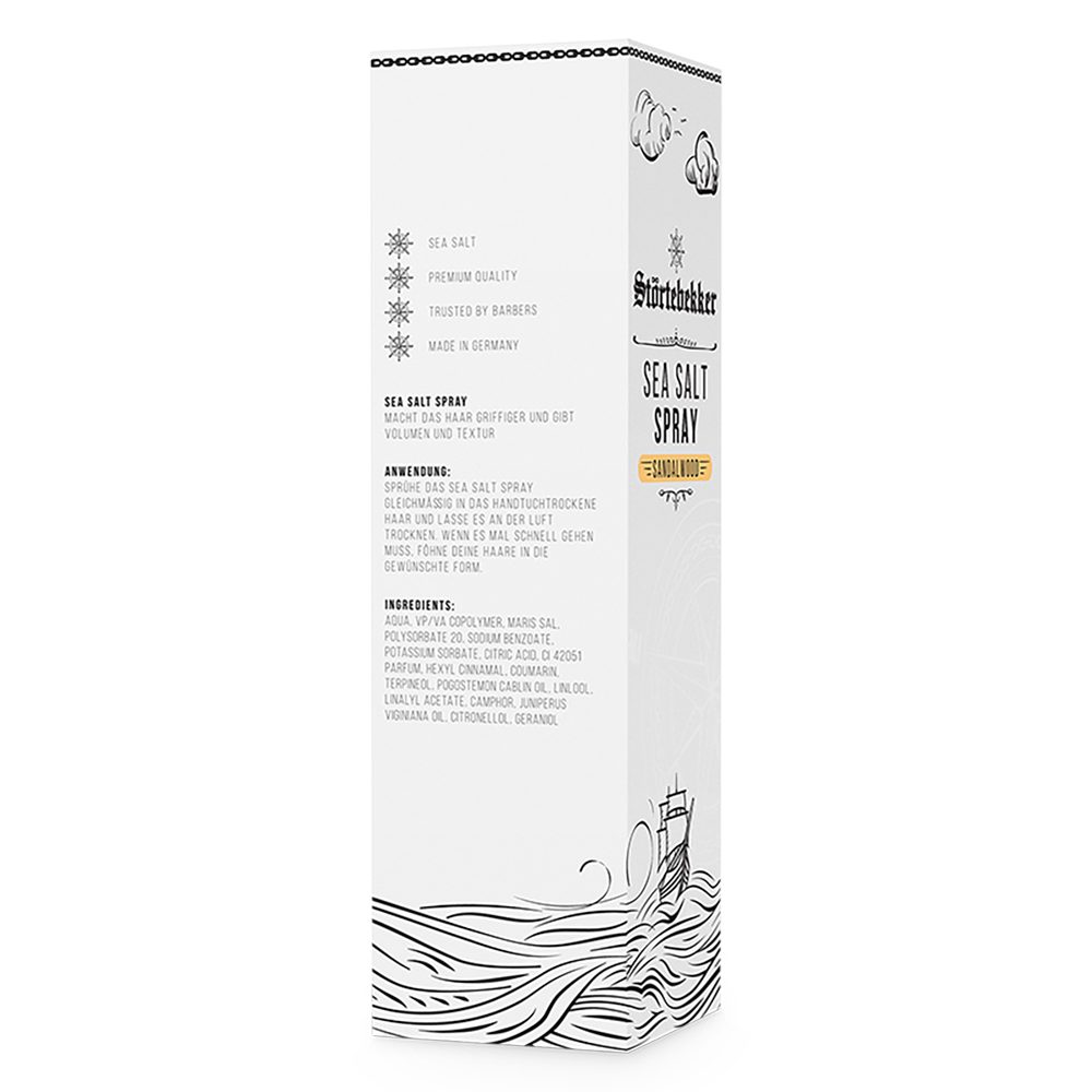 Störtebekker Haarspray Sea Salt Spray Sandelholz - Meersalz Haarspray, 200ml, Vegan, Mehr Volumen & Struktur ohne zu Verkleben