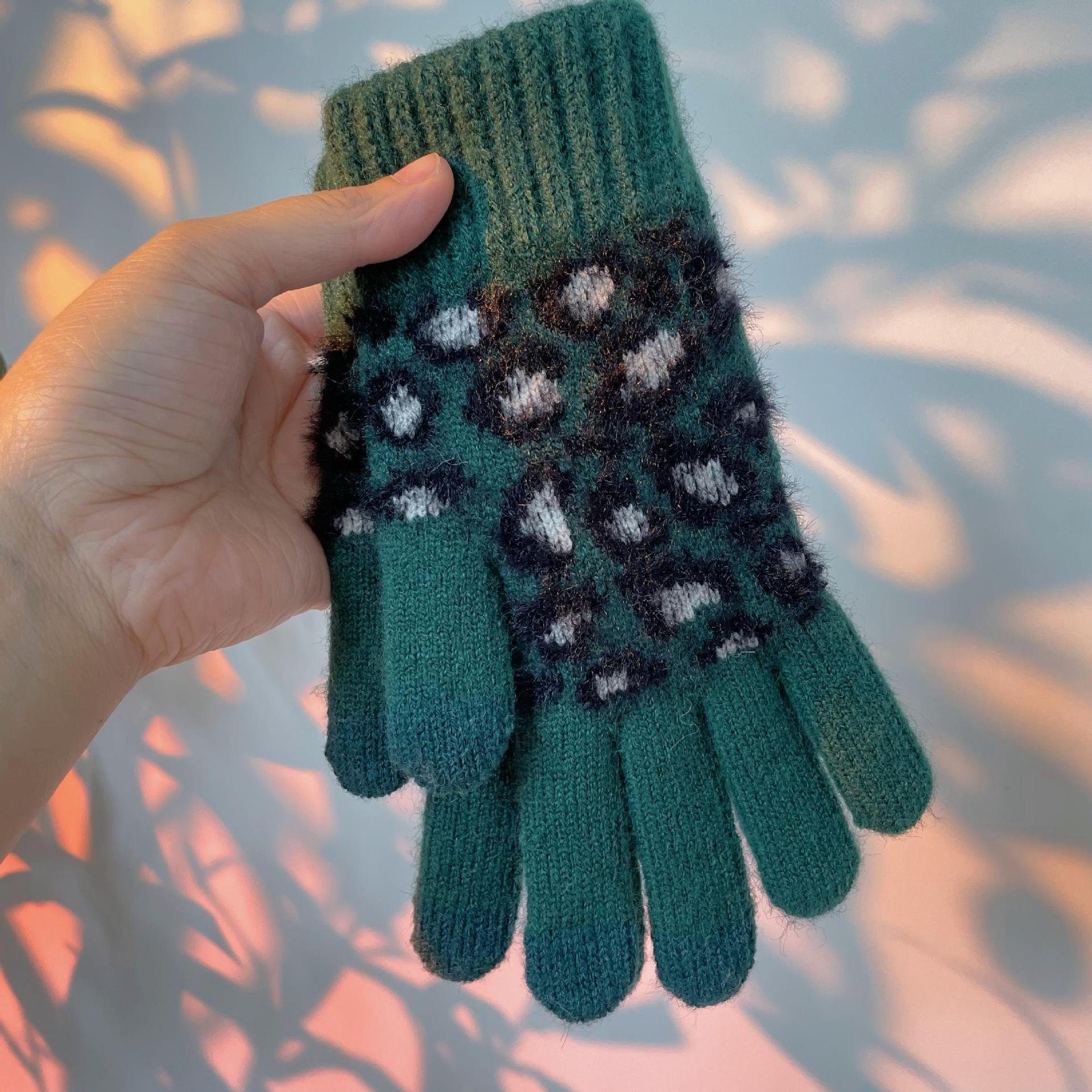 ZanMax Strickhandschuhe 1 Paar gestrickte Handschuhe Winter Warm Touchscreen Handschuhe Grün