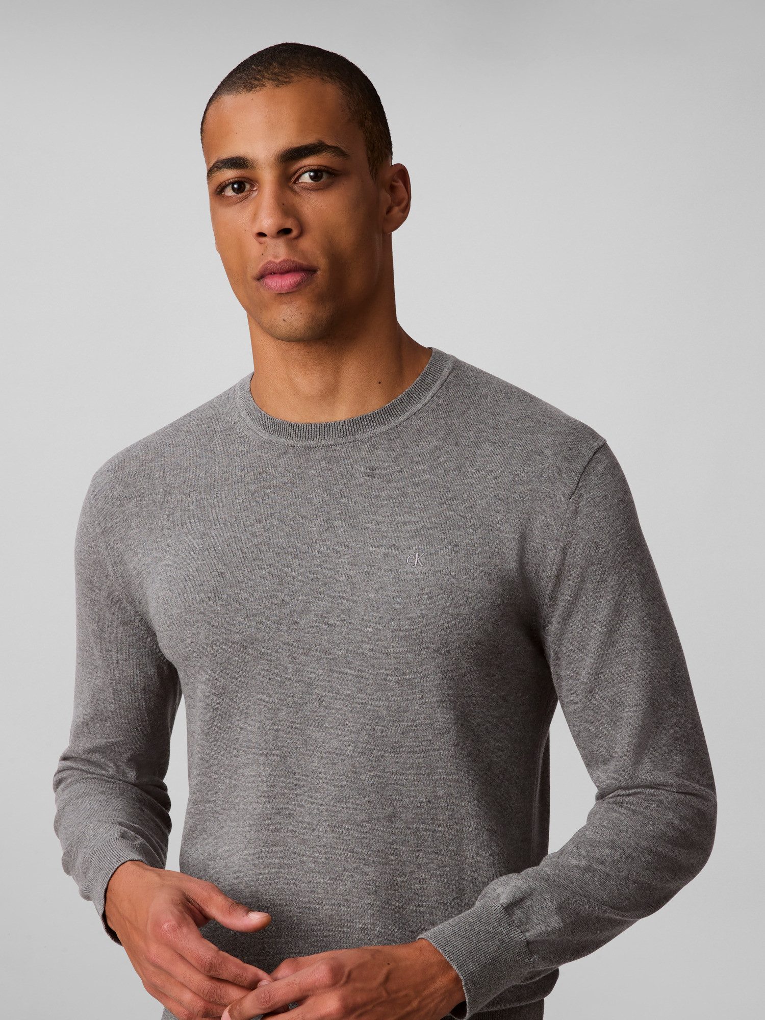 Calvin Klein Strickpullover LS SUPIMA COTTON CREW 14GG Mit Rundhalsausschnitt