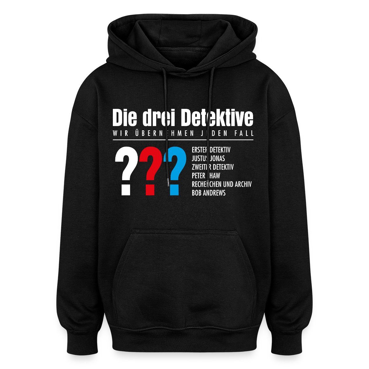 Spreadshirt Hoodie Die Drei Fragezeichen Detektive Visitenkarte Unisex Oversize Hoodie (1-tlg)