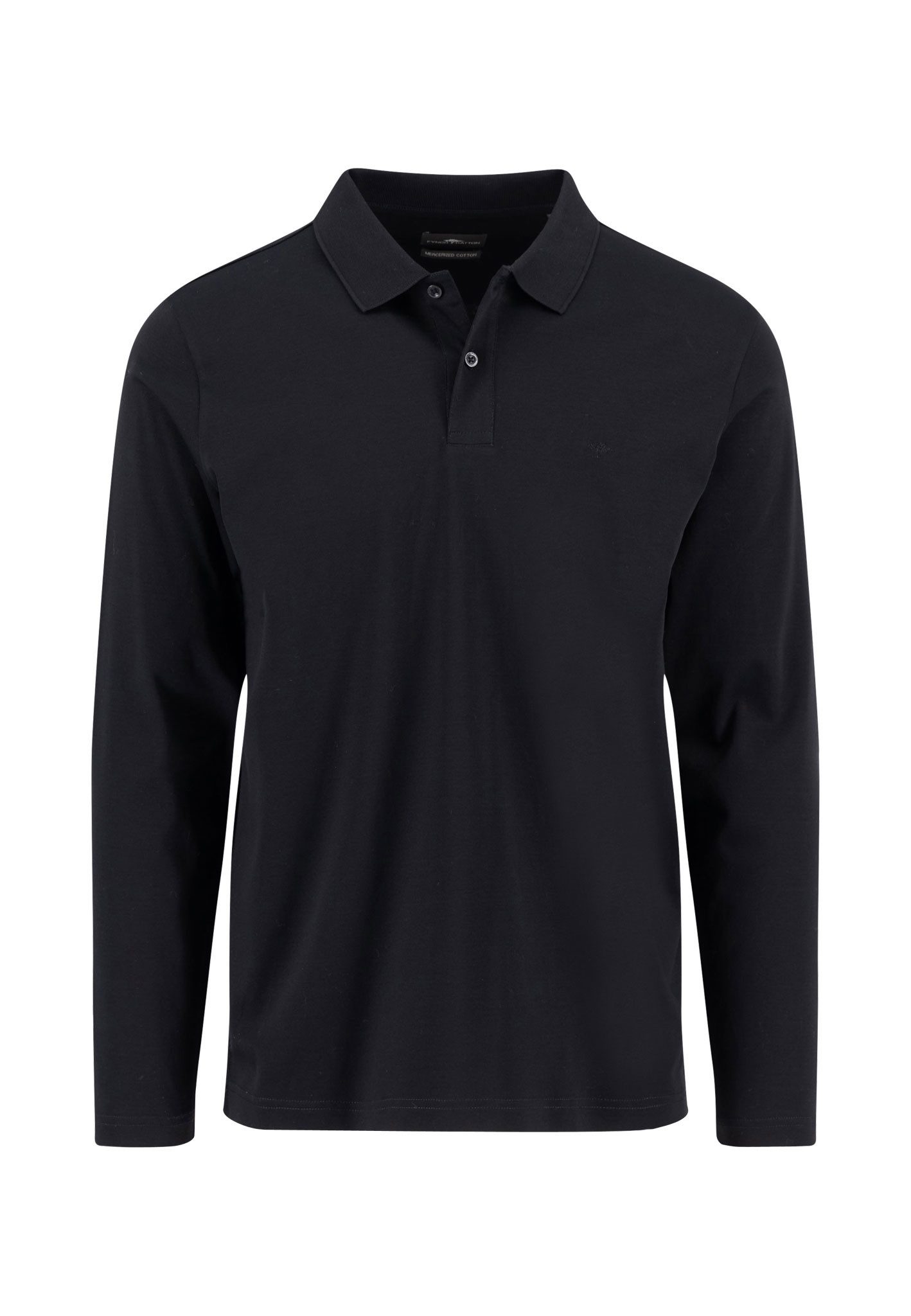 FYNCH-HATTON Langarm-Poloshirt - Poloshirt langarm aus Baumwolle - Langarmshirt Herren Basic