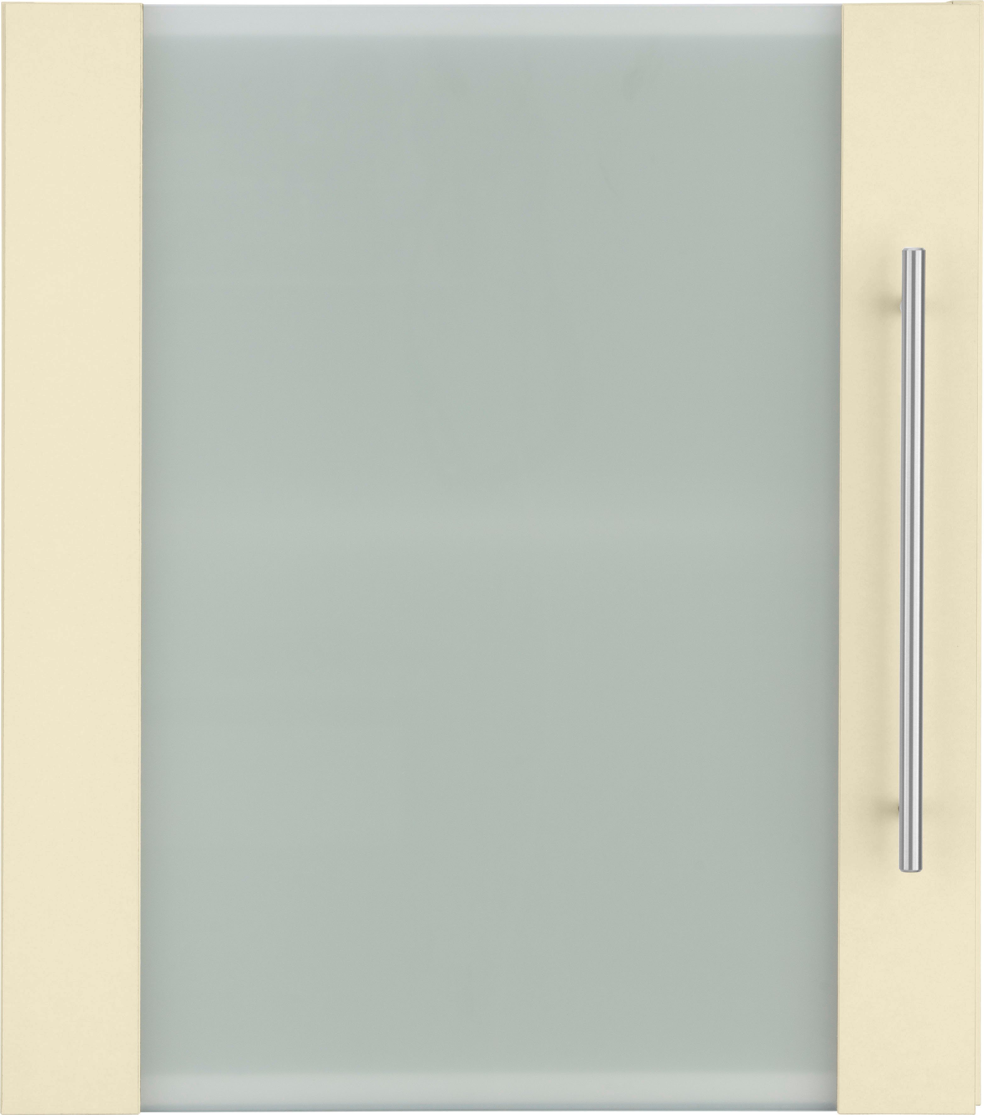 wiho Küchen Glashängeschrank mit Front | Glaseinsatz Unna Vanille vanille/vanille