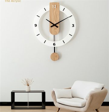 yhroo Wanduhr 40cm Kreative Wanduhr, runde Uhr aus Acryl, leises Abtastwerk (Geräuschlose, runde Wanduhr für Wohnzimmer, Küche, Schlafzimme)