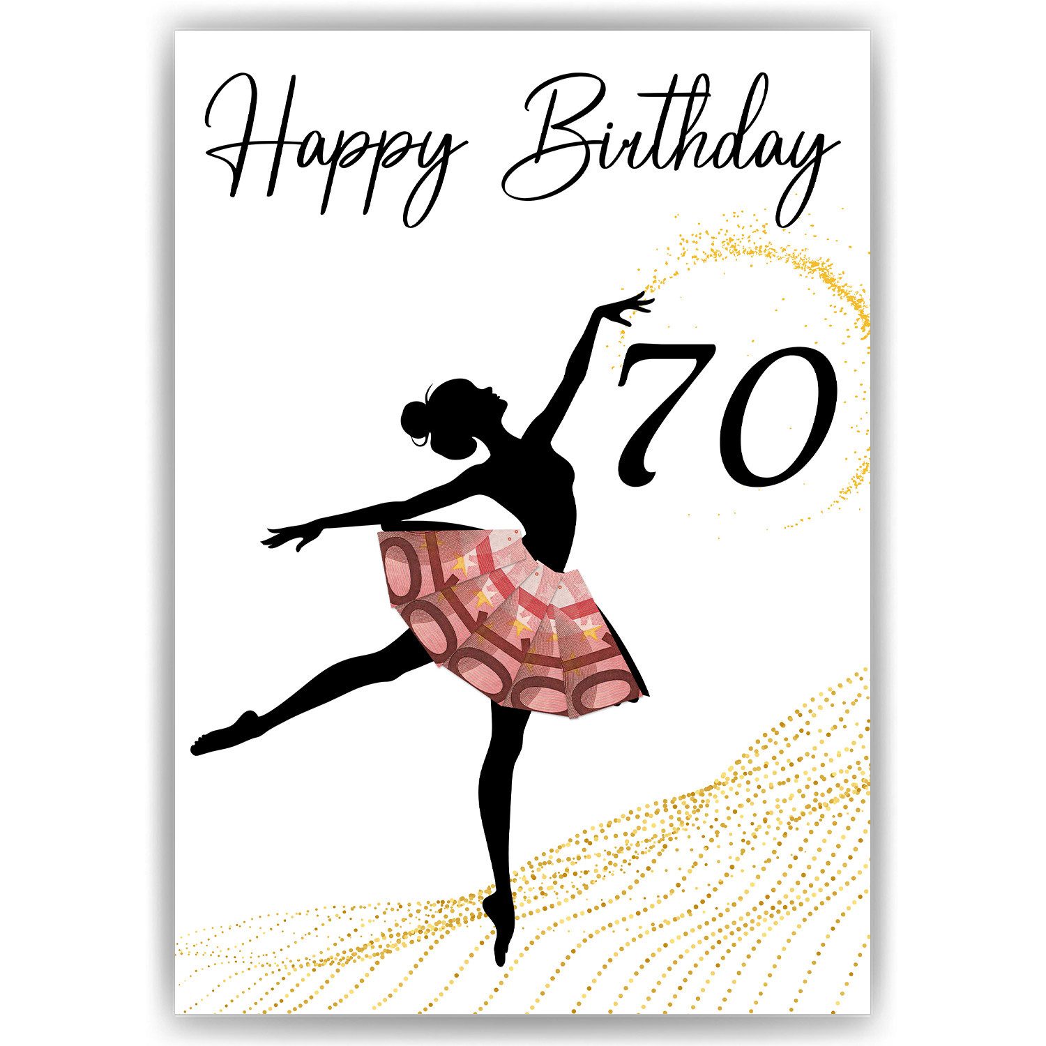 Tigerlino Poster Geburtstag Geldgeschenk Ballerina Geburtstagskarte Ballett Frauen, 13 18 20 30 40 50 60 70 Geburtstag