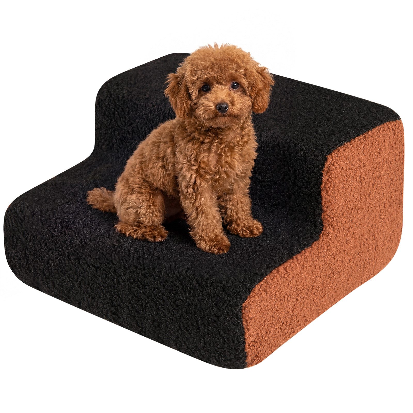 COSTWAY Haustiertreppe (1-St), 2 stufige Hundetreppe, Tiertreppe für Sofa, Bett, Couch