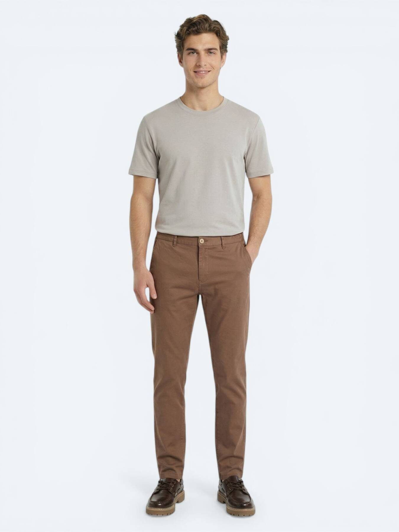 KİP T-Shirt Graues Unifarben T-Shirt
