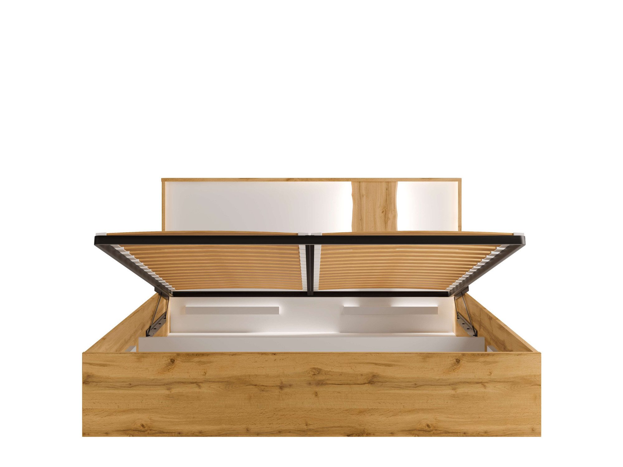OTTO home Bett Bett Fabellaa ohne Matratze (Schlaffläche 180x200 cm), Bett mit Stauraum und Led-Beleuchtung, BxTxH 191,3x206,4x102,2 cm – Bild 5 von 5