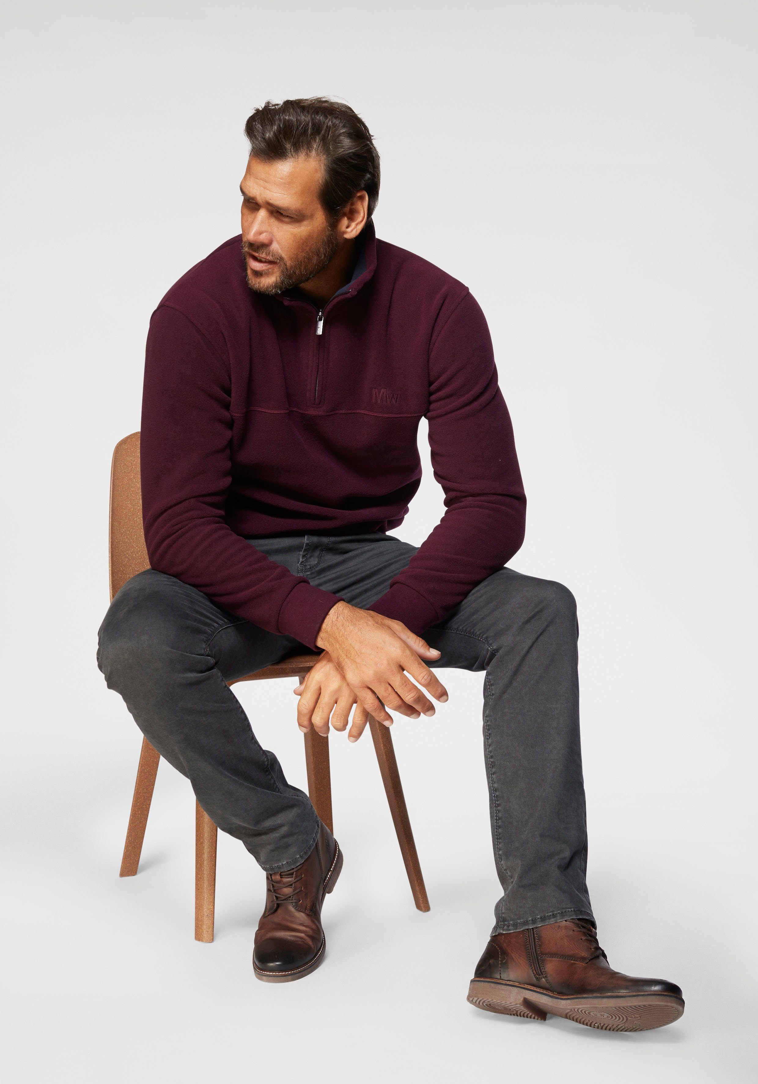 Man's World Fleecepullover für die Übergangszeit aus Fleece, schnelltrocknend – Bild 4 von 5