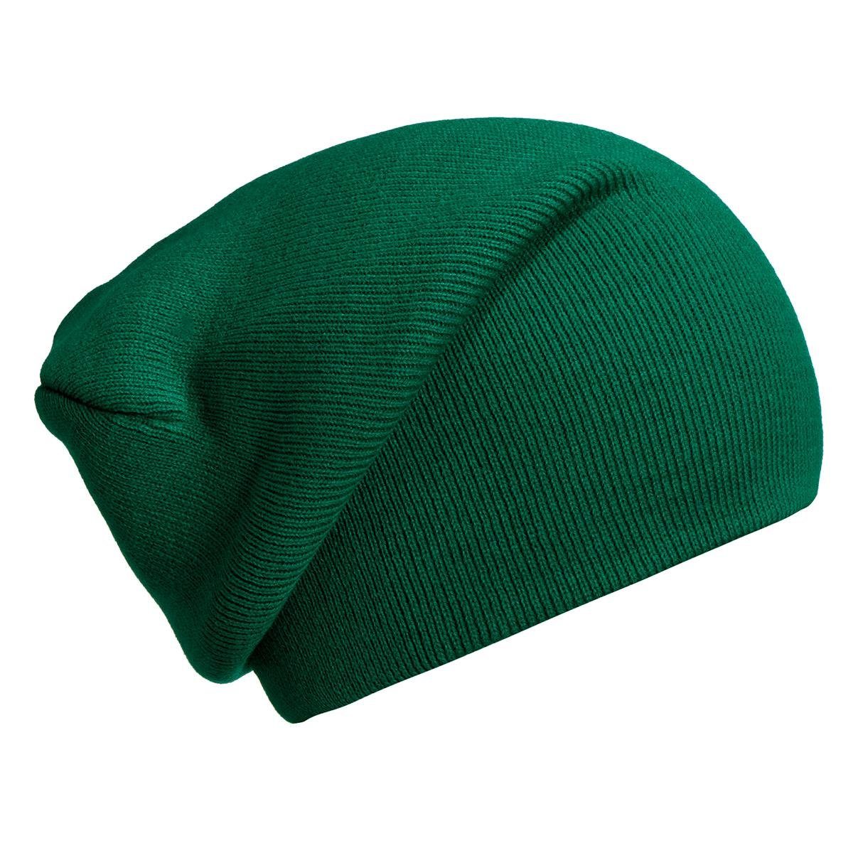 DonDon Beanie Schlauchmütze Mütze (Packung, 1-St) Wintermütze, klassischer Slouch-Beanie grün