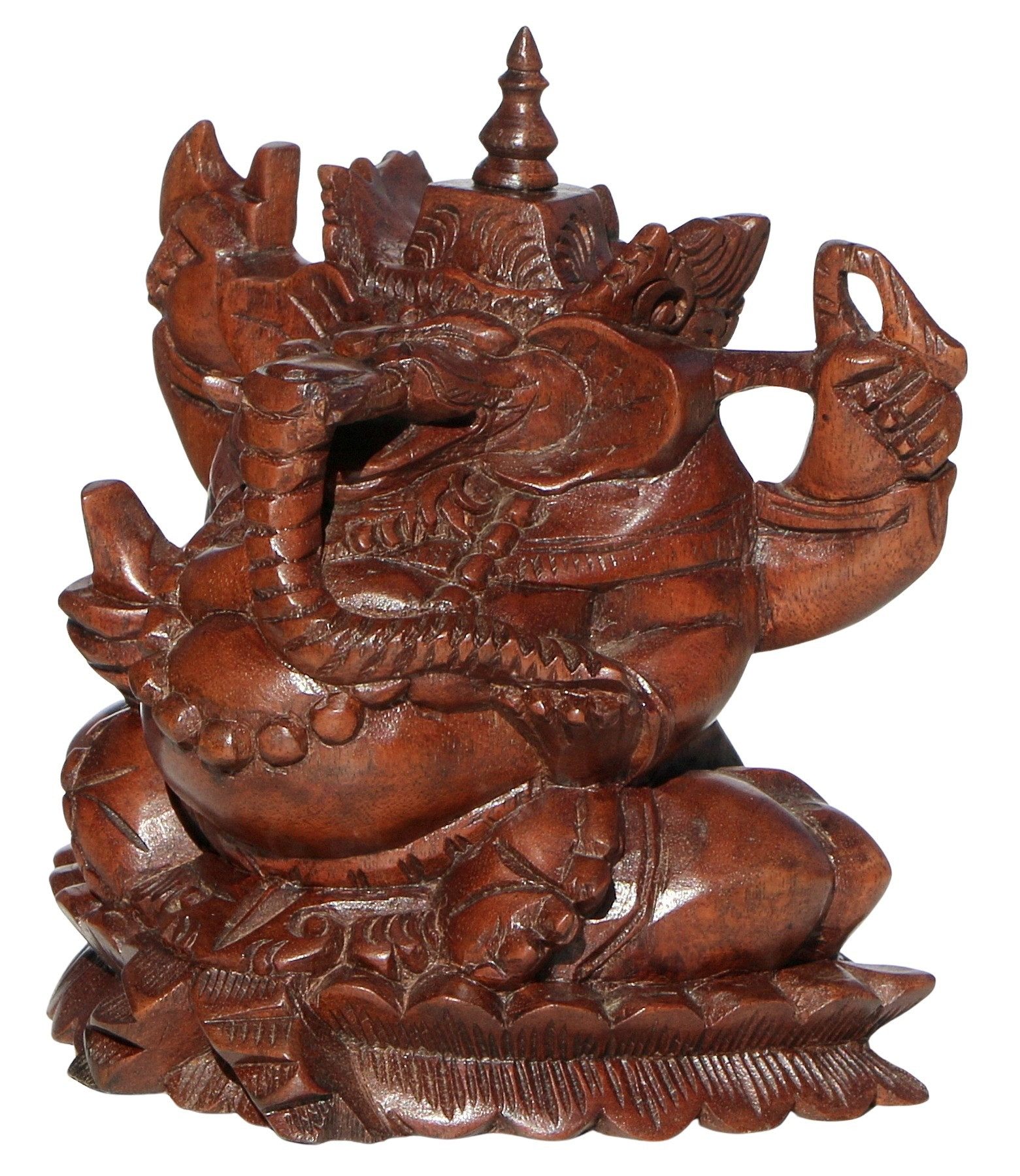 Wogeka Dekofigur Ganesha Elefantengott Holz-Figur Elefant Feng Shui Asien