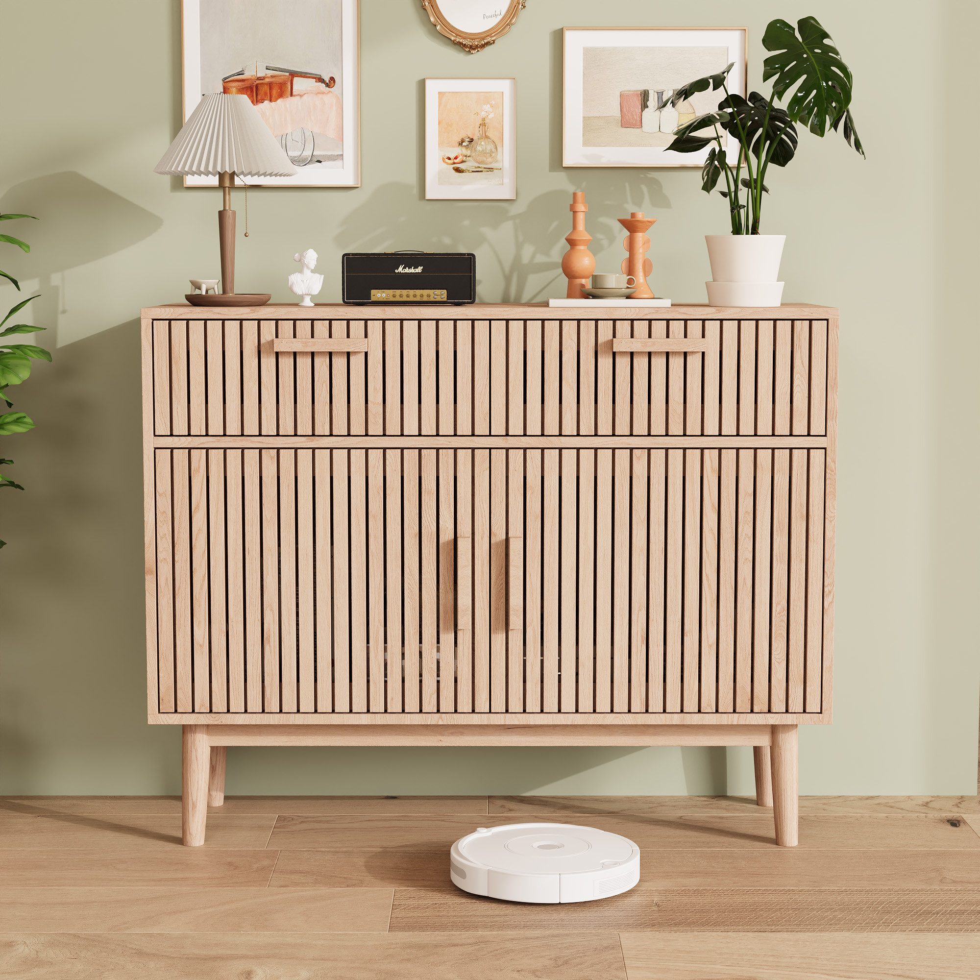 FUROKOY Sideboard Kommode Holz Mit rutschfesten günstig online kaufen