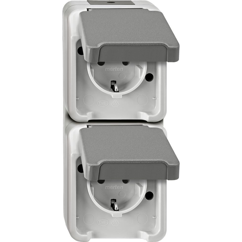 merten Steckdose Merten Doppelsteckdose mit Klappdeckel Aquastar