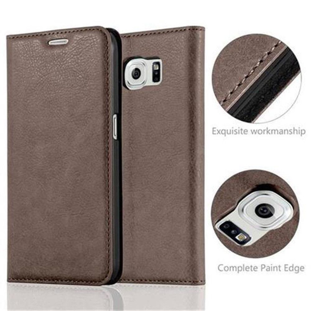 Cadorabo Handyhülle für Samsung Galaxy S6 Hülle Samsung Galaxy S6, Hülle Schutzhülle mit Standfunktion, Magnetverschluss und Kartenfach