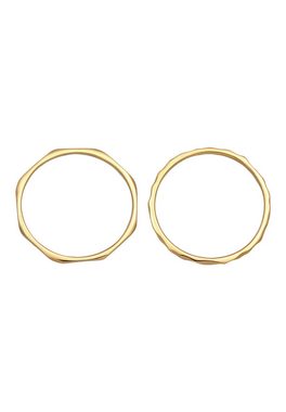 Elli Premium Ring-Set Stapelringe Stacking Bandring (2 tlg) 375 Gelbgold, Ring Set
