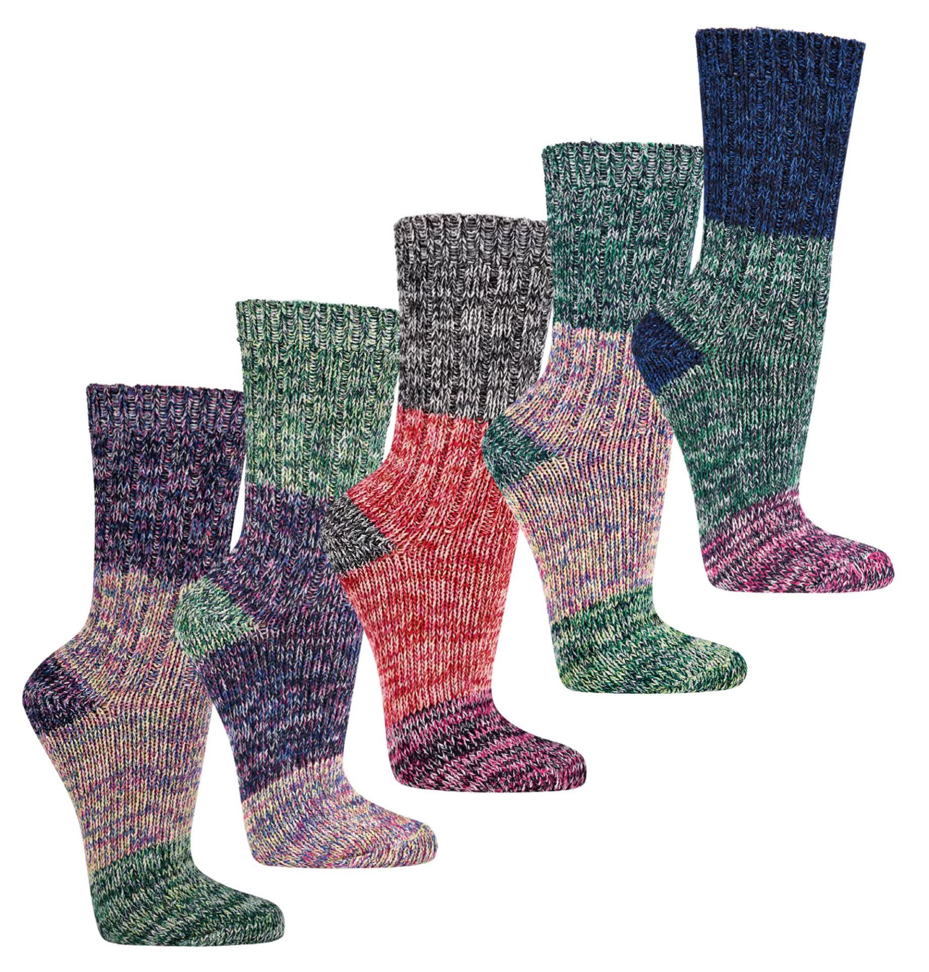 Wowerat Socken 2 Paar Unisex Baumwollsocken Multicolor-Mix "Socken wie früher" (2 Paar)