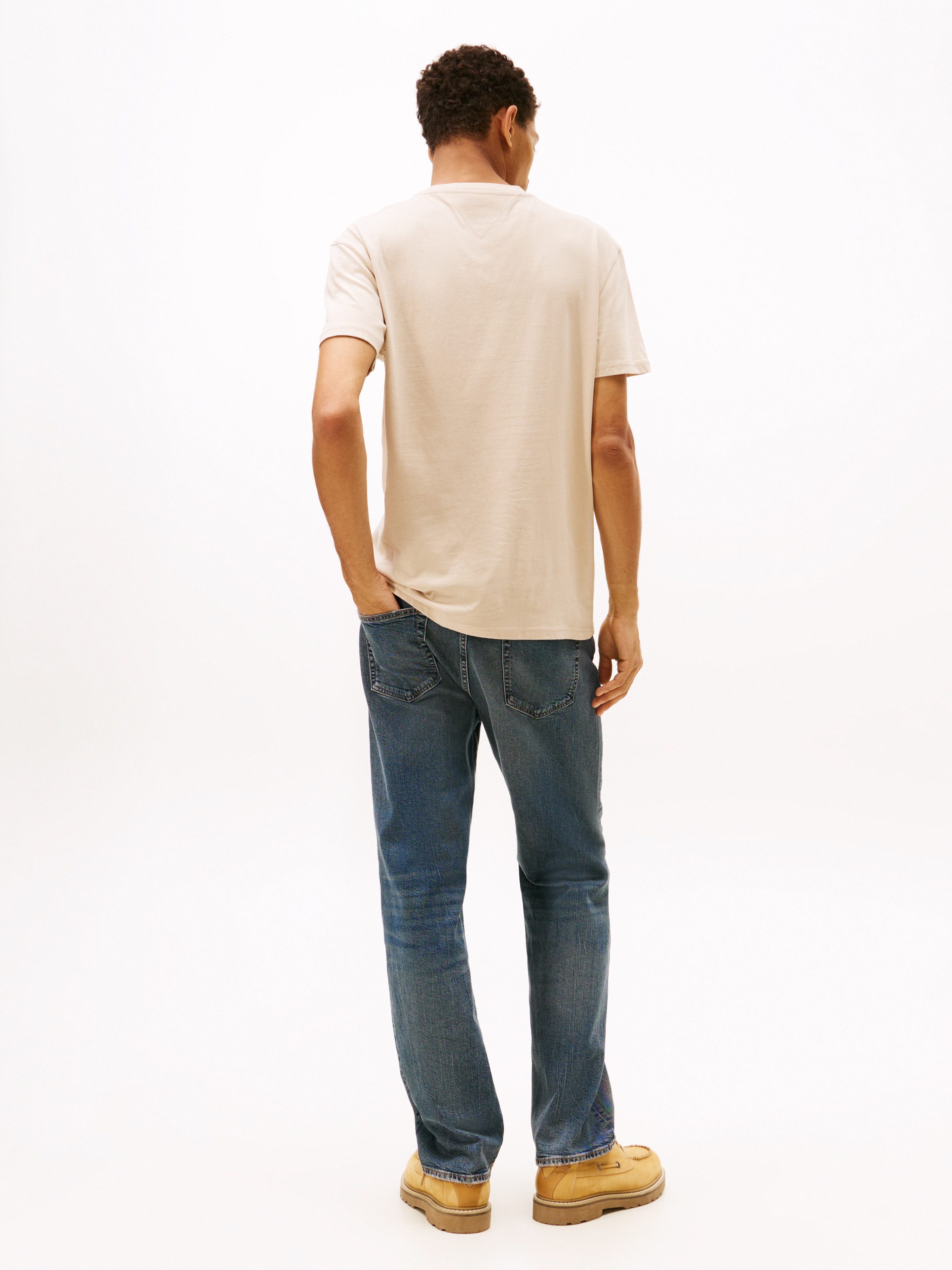 Tommy Jeans T-Shirt TJM REG LINEAR LOGO TEE EXT Rundhals, Regular Fit
