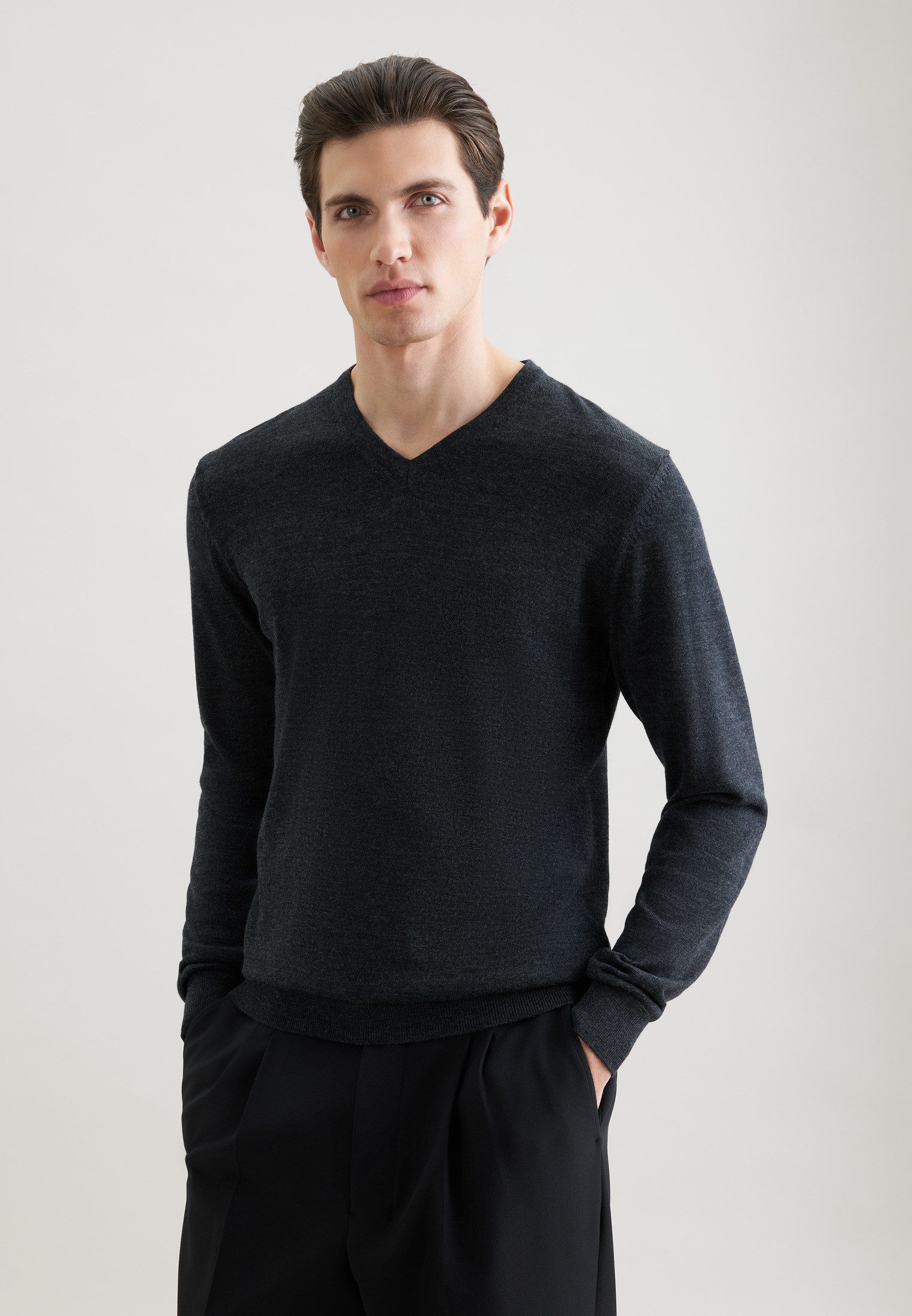 seidensticker Pullunder Schwarze Rose 1/1 V-Neck Uni