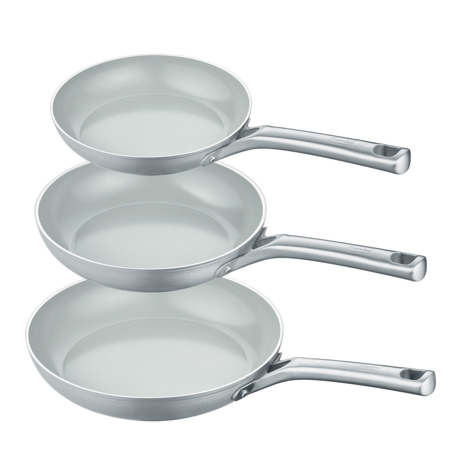 Berndes Pfannen-Set Set 20+24+28 cm, Aluminium, recycelt, grau - b.free, Aluminium, recycelt aus Dosen (3-teilig)