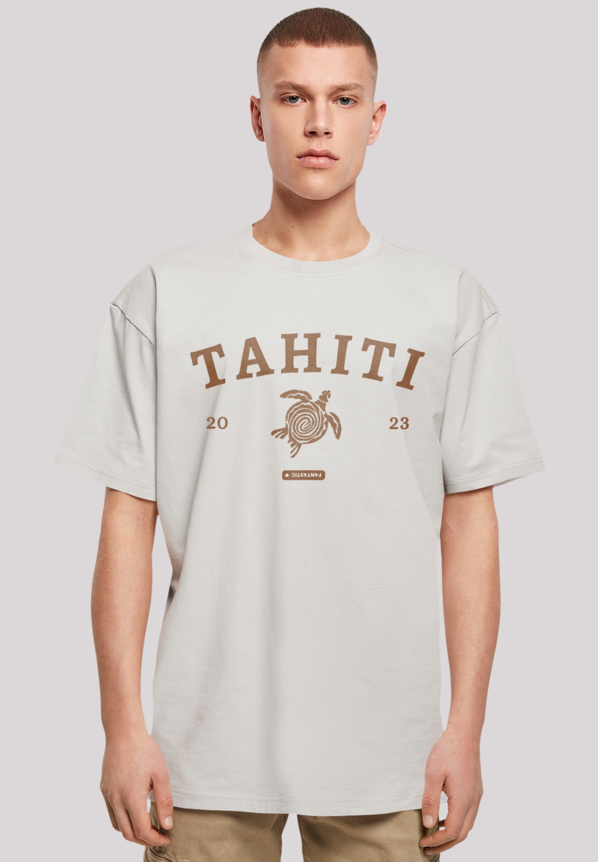 F4NT4STIC überschnittene Schultern Passform Tahiti Print, T-Shirt Weite und