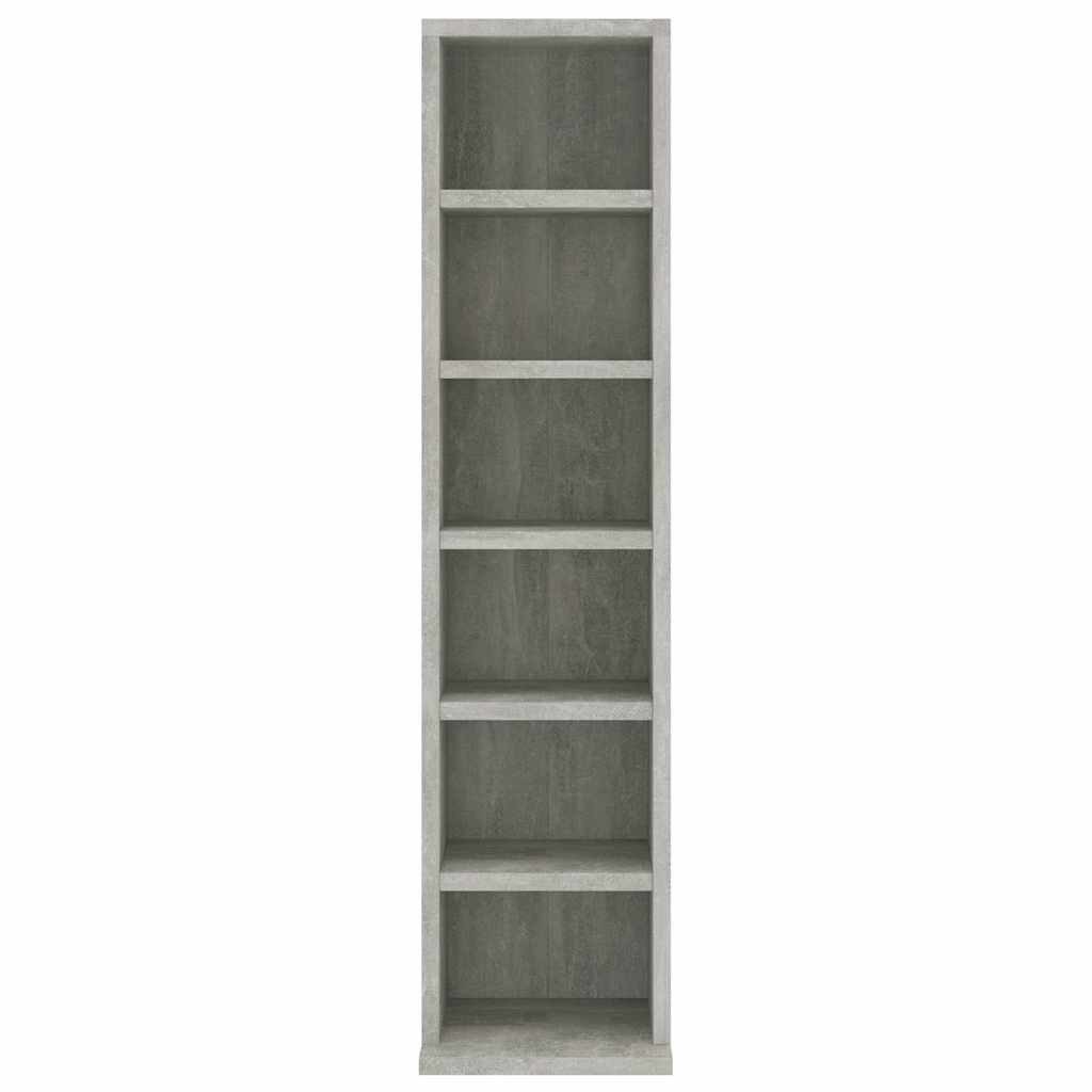 furnicato CD-Regal CD-Schrank Betongrau 21x20x88 cm aus robustem Holzwerkstoff, 1-tlg.