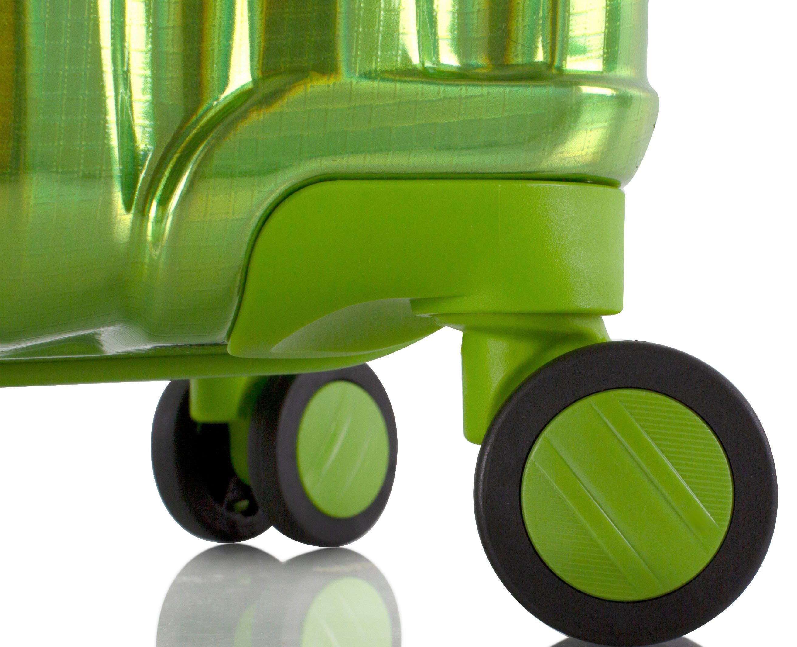 66 Astro, 4 Hartschalen-Trolley Heys Rollen cm, green