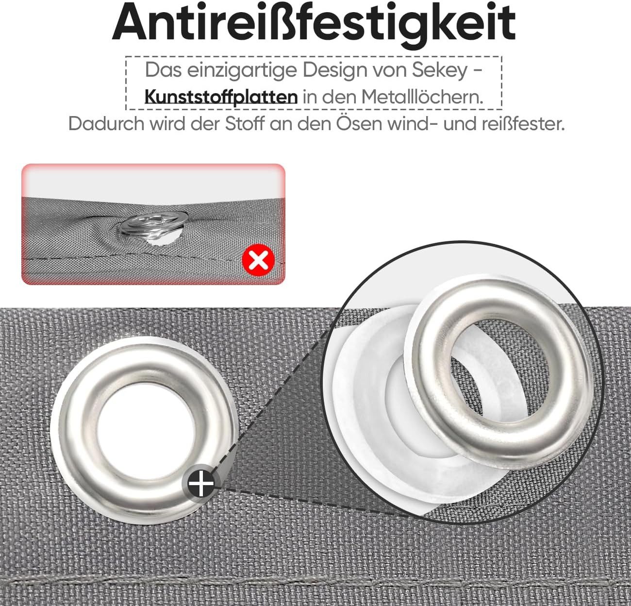 Sekey Balkonsichtschutz Balkon Sichtschutz 90x500cm Balkonabdeckung Sichtschutz Garten 90 hoch 100% Privatsphäre, Reißfest, 95% UV-beständig, Wetterfest
