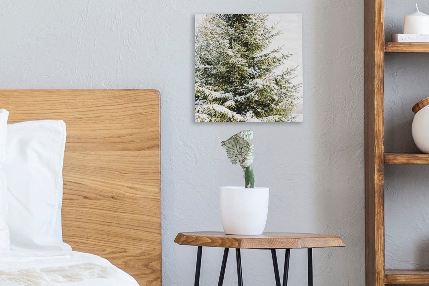 OneMillionCanvasses® Leinwandbild Winter - Wohnzimmer für - Leinwand Schnee, St), Baum Schlafzimmer (1 Bilder