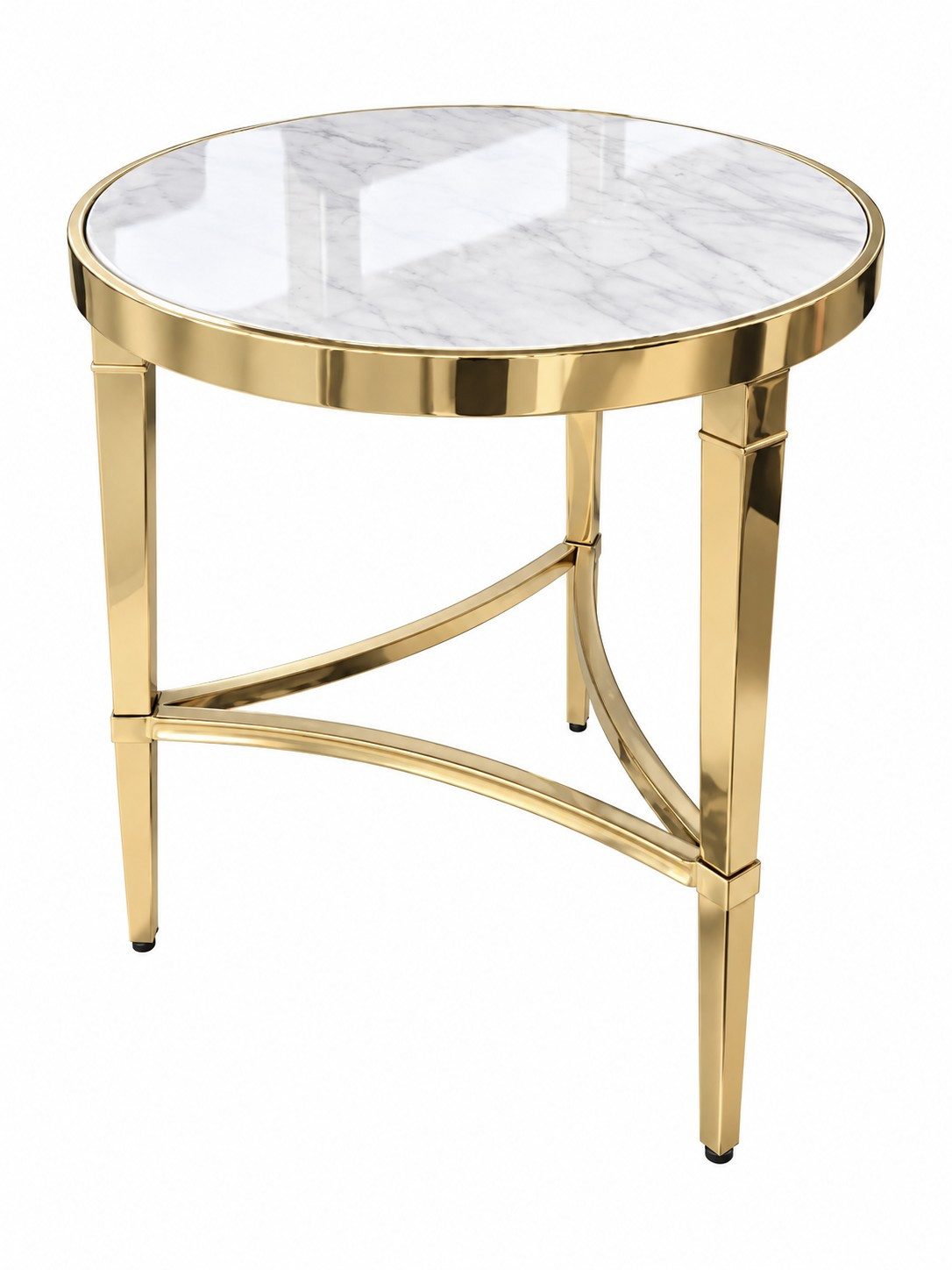 Xlmoebel Beistelltisch Couchtisch Gold Modern Metall Kunststein Marmordesign Beistelltisch (1-St., 1-tlg)