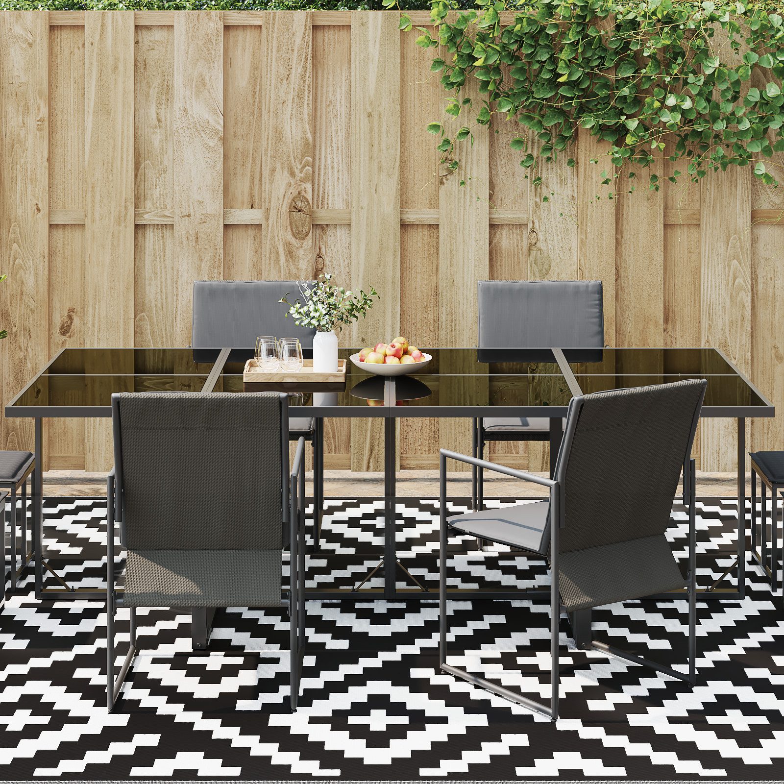 vidaXL Outdoorteppich Outdoor Teppich ARAKIL Schwarz günstig online kaufen