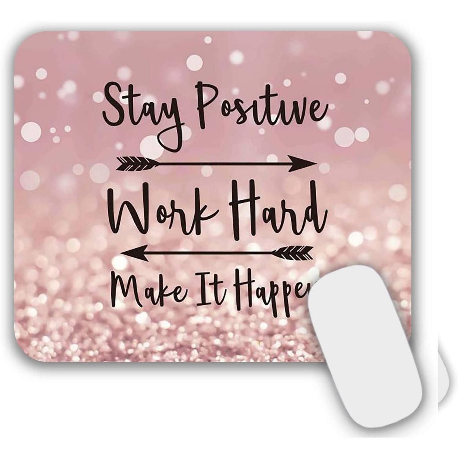 AOKSUNOVA Mauspad Mauspad Mädchen Motiv 24x20 cm Mousepad Spruch Rosa Optimal für Gaming