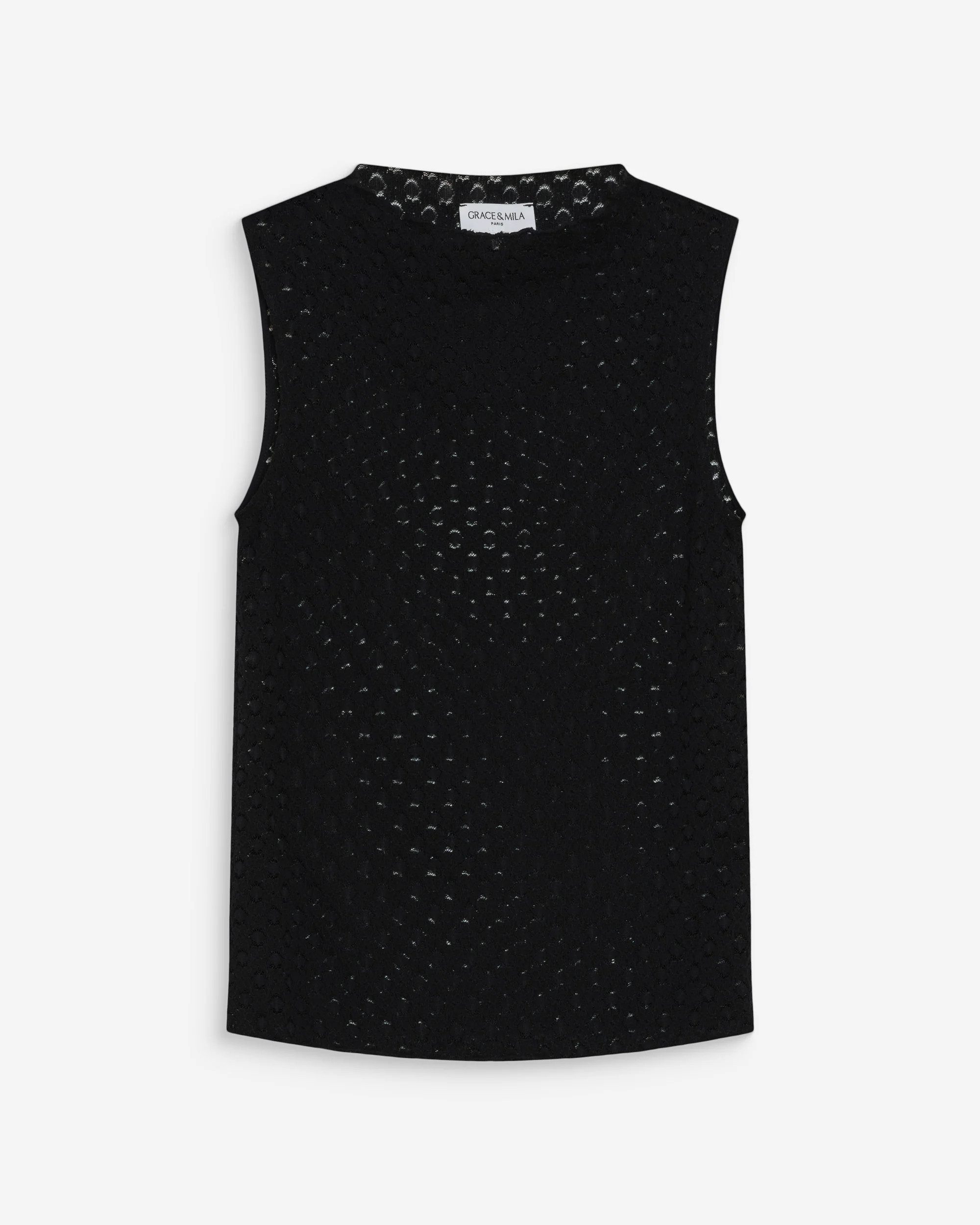 Grace & Mila Shirttop Round-neck lace top Vintie - Spitzenoberteil - ärmelloses Top - Basic