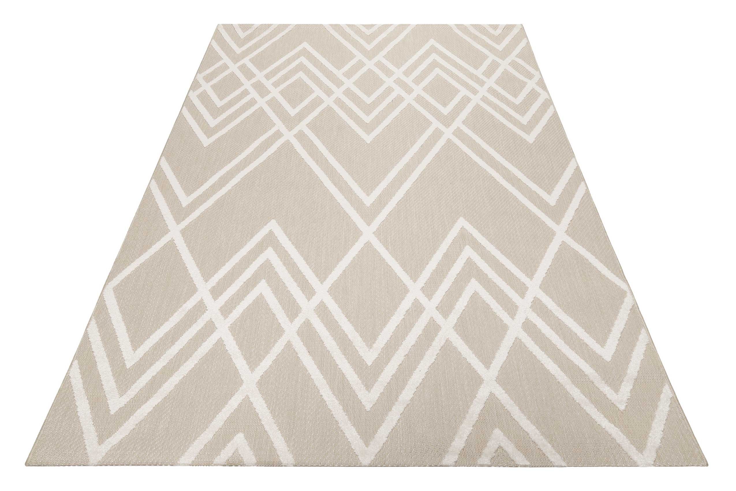Esprit Outdoorteppich Rave, ESP-54228, rechteckig, Höhe: 6 mm, mit Hoch-Tief-Effekt, Rauten-Design, modern, robust, Terrasse, Küche