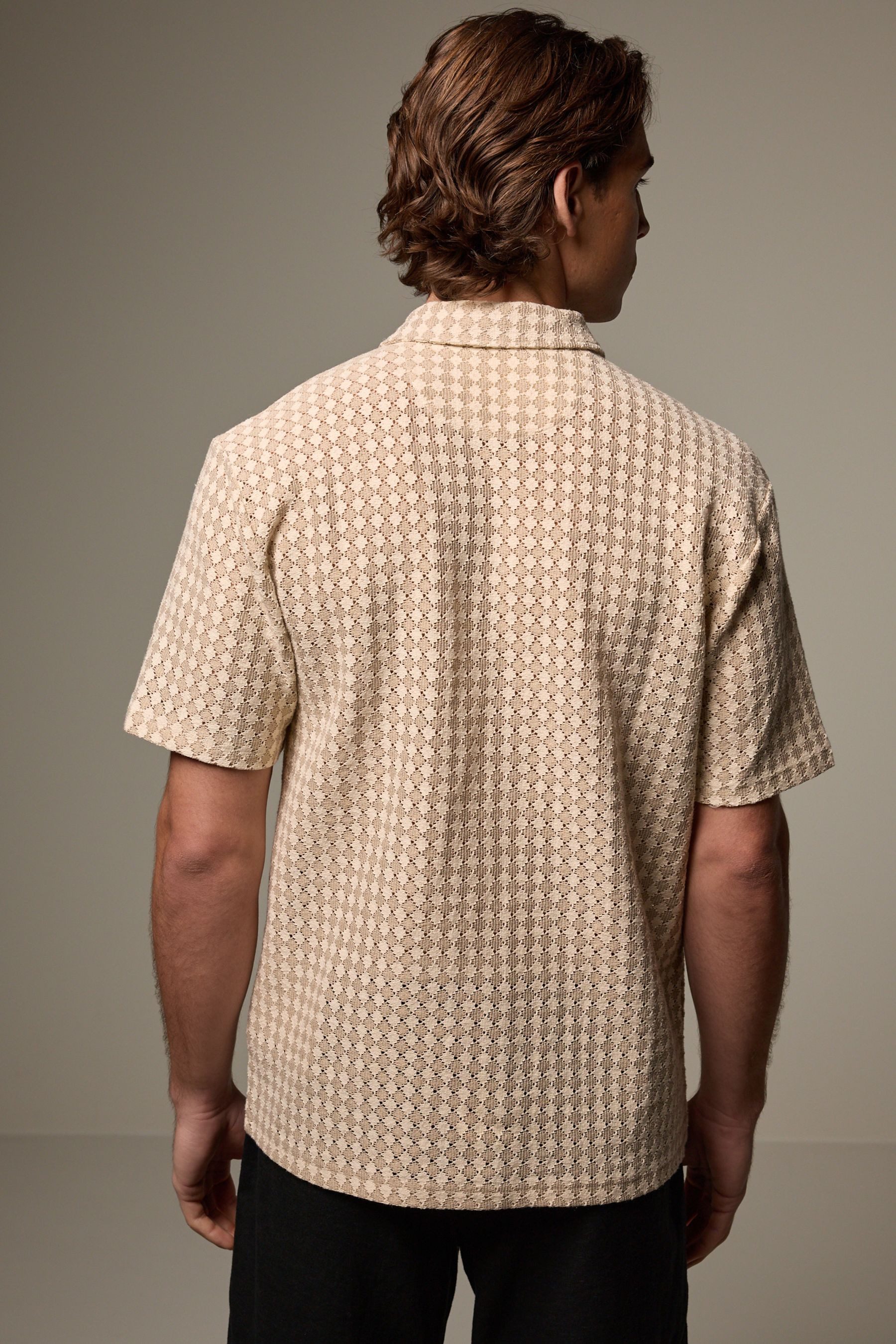 Next Kurzarmhemd Hemd aus strukturiertem Jersey günstig online kaufen