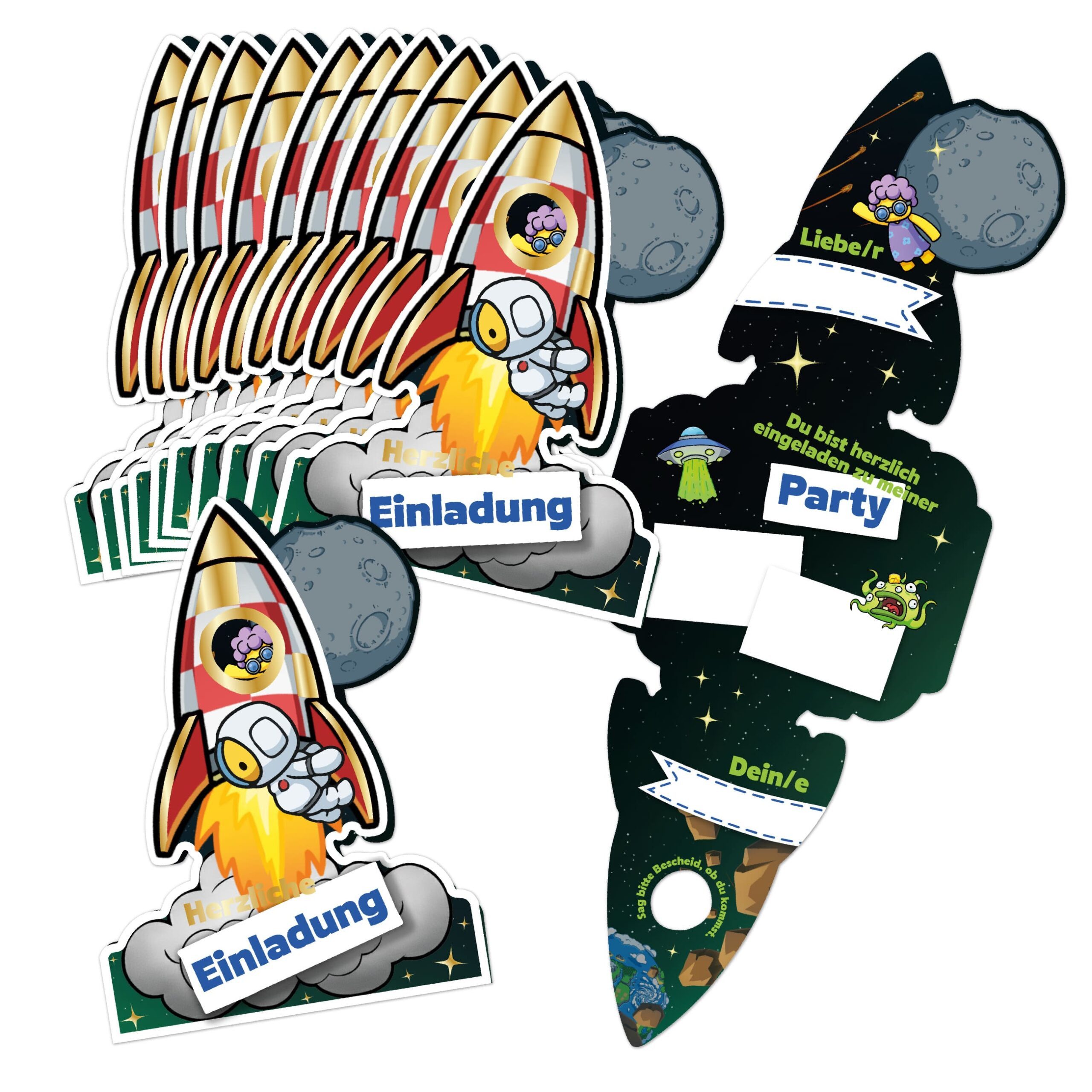 PAPIERDRACHEN Einladungskarten 12 Einladungskarten - Wobbly Life, Made in Germany