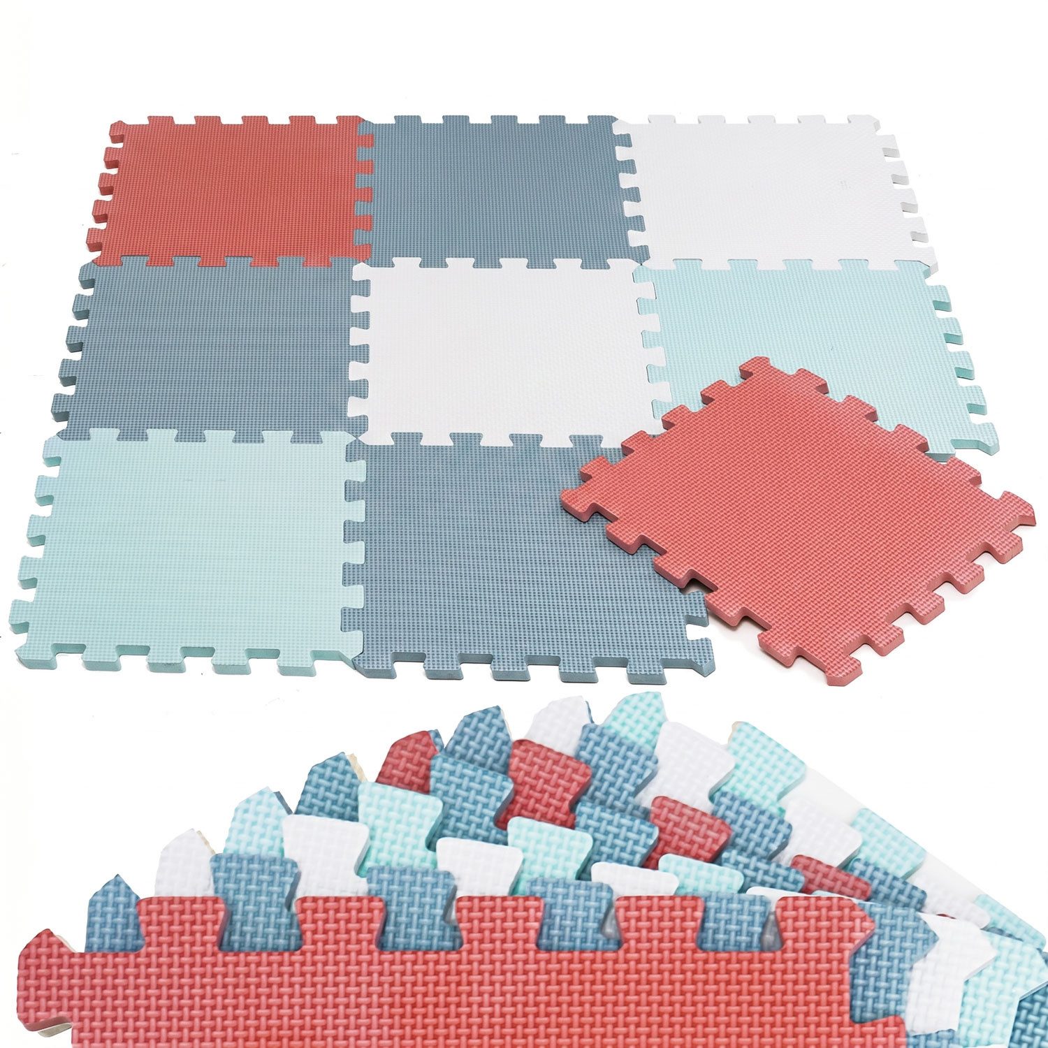 LittleTom Puzzlematte ab dem 1. Tag - 9 Teile Baby Spielmatte - 30 x 30 Kinder Krabbelmatte, (9-tlg), Spielunterlage für Babys und Kleinkinder - Kinderzimmer Puzzleteppich