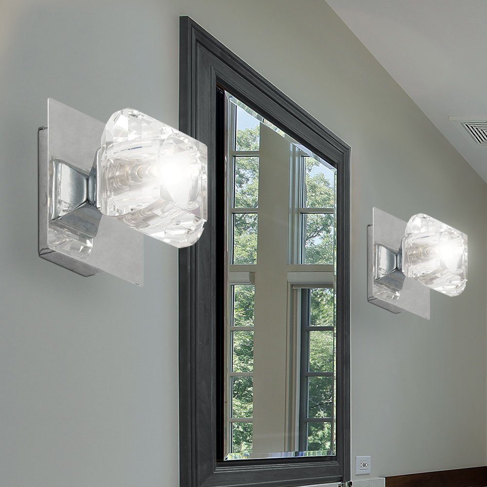 Wandspot inklusive, etc-shop nicht Leuchtmittel Wandleuchte, Treppenhausleuchte Kristallglas Wandleuchte Modern LED