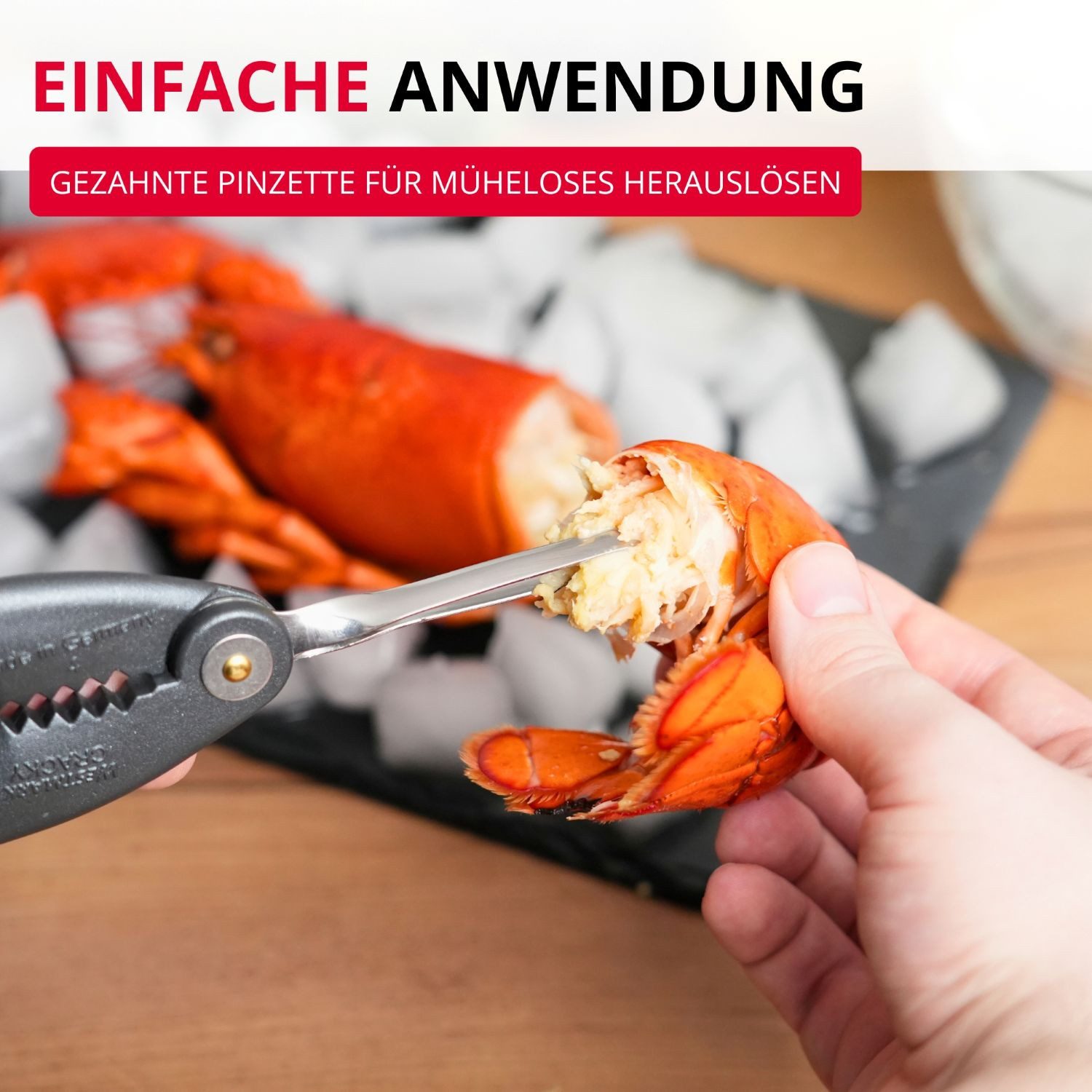 WESTMARK Fischbesteck Hummerknacker mit Pinzette »Cracky-Spezial« Black Edition, Aluminium, Edelstahl, griffige Haptik