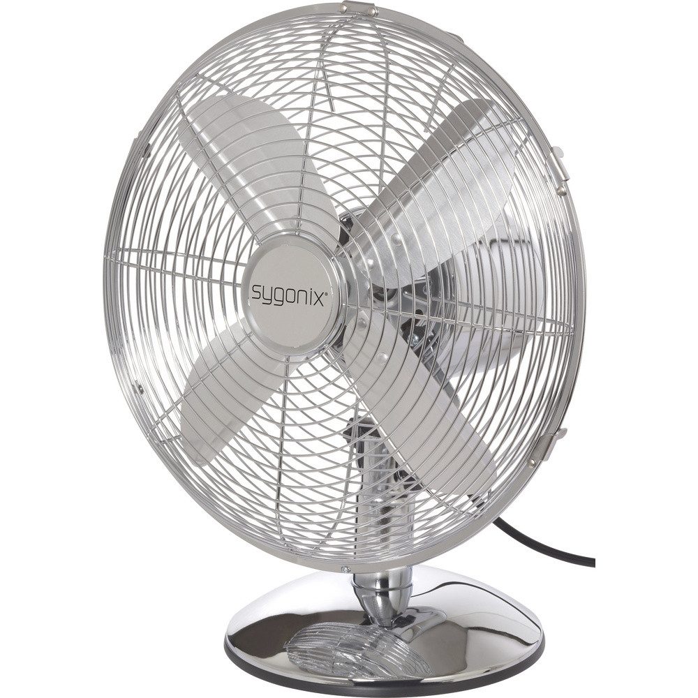 Sygonix Bodenventilator Sygonix Tischventilator 35 W (x H) 335 mm x 400 mm Chrom Oszillier, 33.50 cm Durchmesser