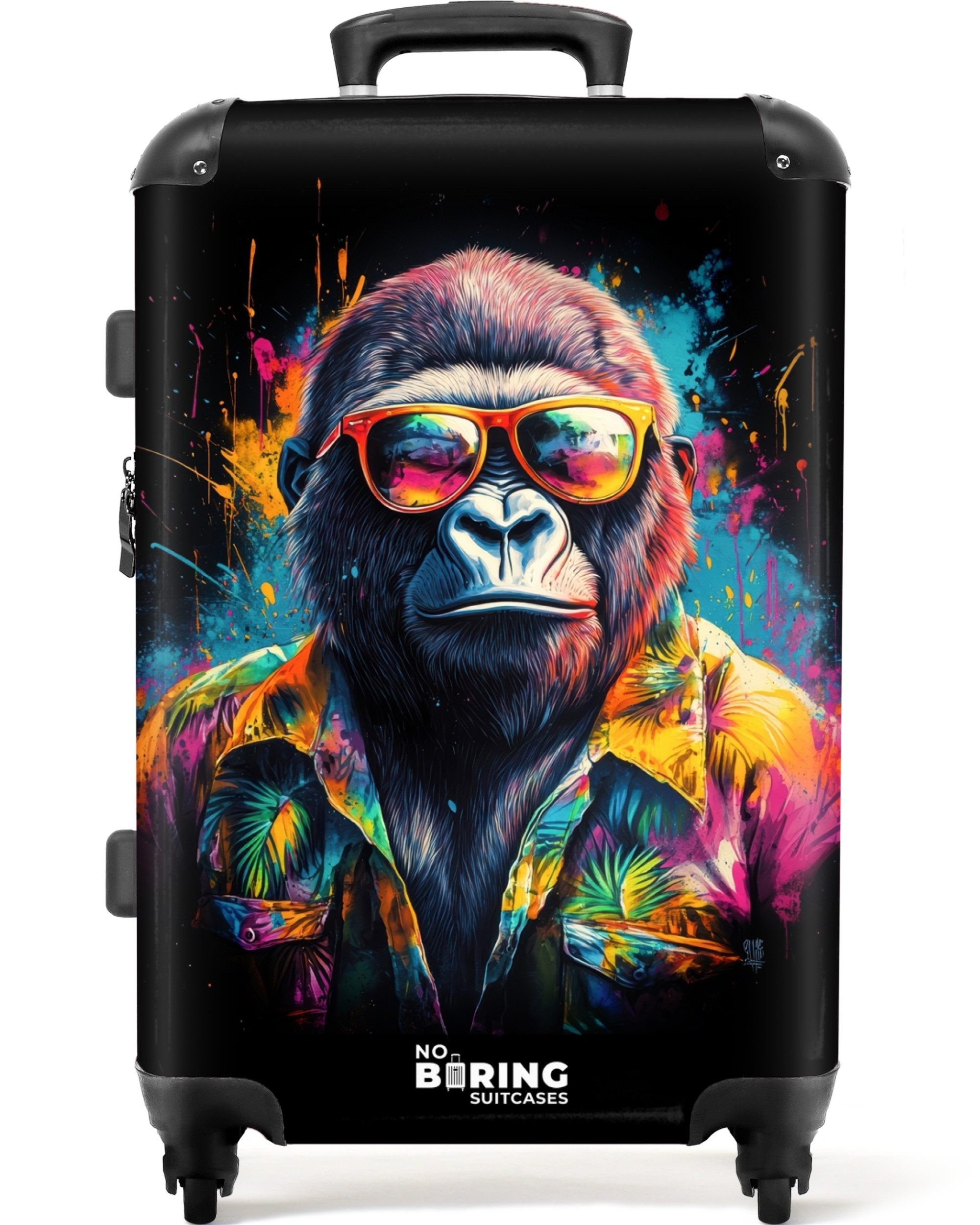 NoBoringSuitcases.com© Hartschalen-Trolley Gorilla mit Hawaii-Bluse 67 günstig online kaufen