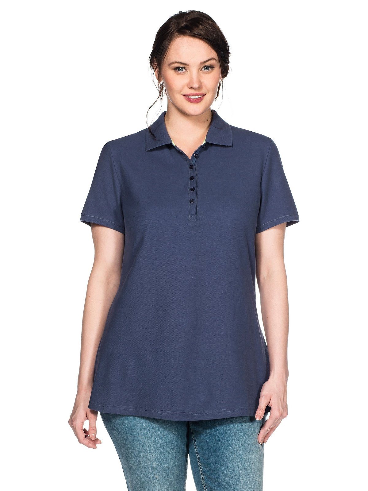 Größen Sheego jeansblau Große T-Shirt